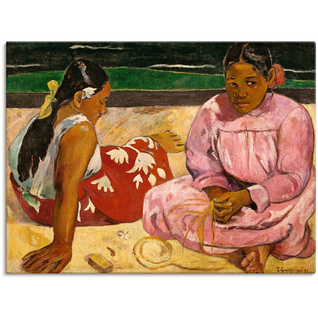 Artland Leinwandbild »Frauen von Tahiti (oder: Am Strand).1891«, Frau, (1 St.)