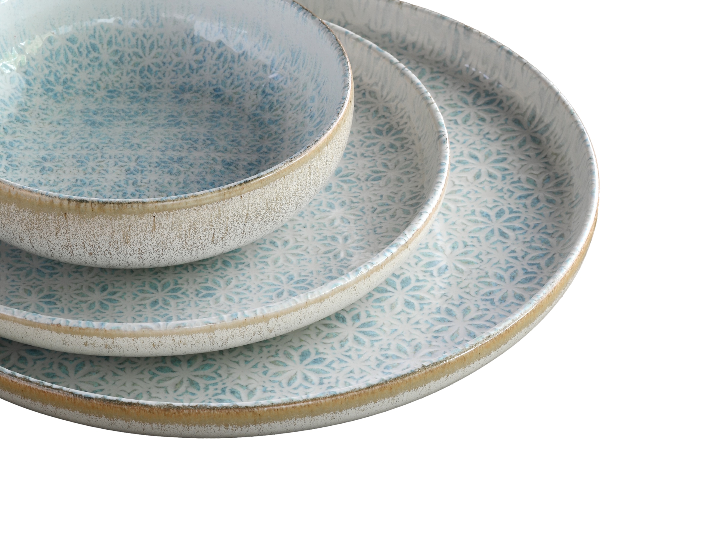 CreaTable Teller-Set »Uno Emiliana, Tellerset 12-tlg«, (Set, 12 tlg.), Shabby Look, Vintage Style