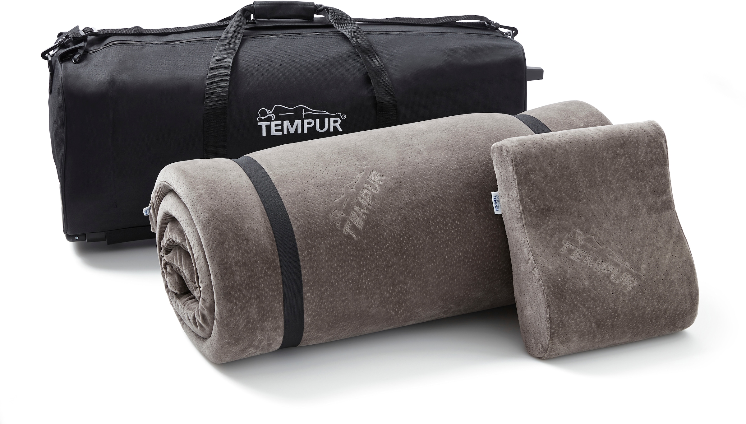 Teilen, und Kissen, tragbare Reiseset«, für | + Tempur besteht Topper Topper unterwegs Set »TEMPUR® aus (Das Schlafsystem 3 kaufen Trolly!), BAUR Kopfkissen