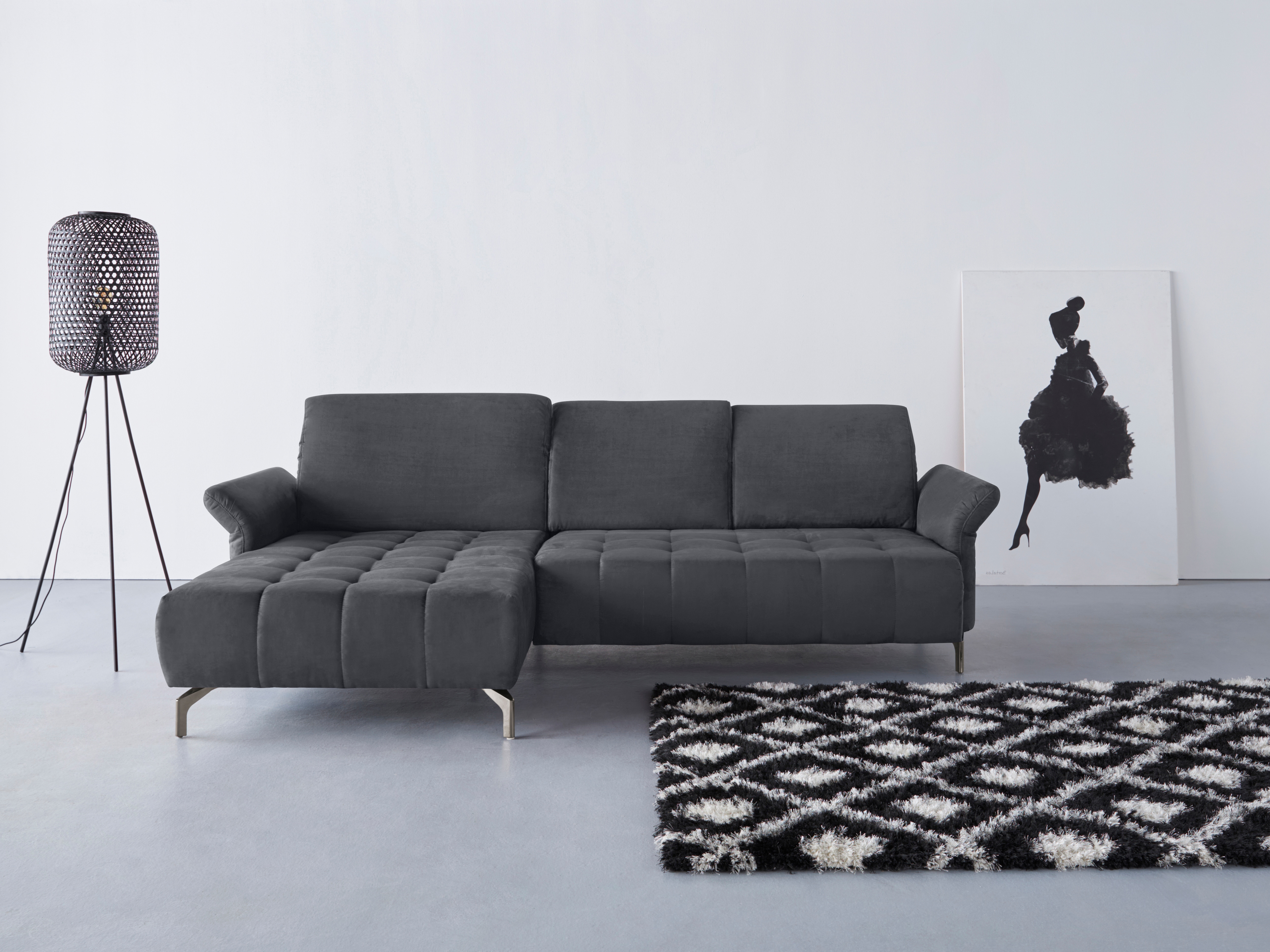 OTTO home Ecksofa "Fresh L-Form" Federkern, wahlweise Kopfteilverstellung und motorischer Vorziehsitz