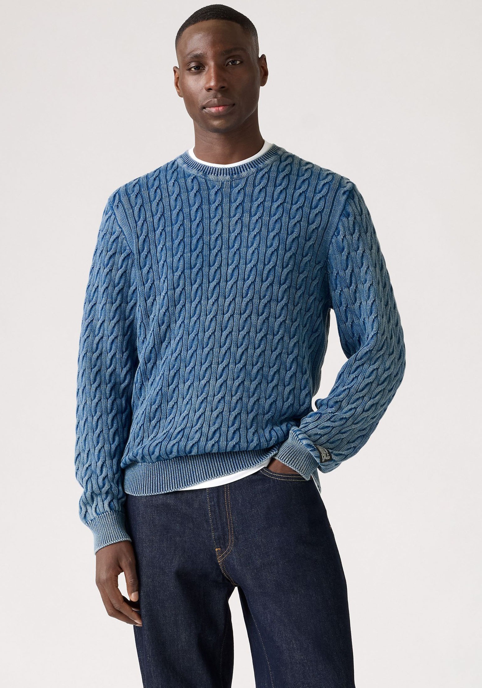 Levi's® Rundhalspullover LV PRESIDIO mit Zopfmuster günstig online kaufen