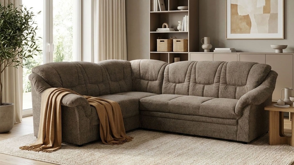 OTTO home Ecksofa "Nyborrg 234 x 185 cm, auch mit Schlaffunktion, formschön & stabil" L-Form, aus haustierfreundlichem Pet Friendly Bezug
