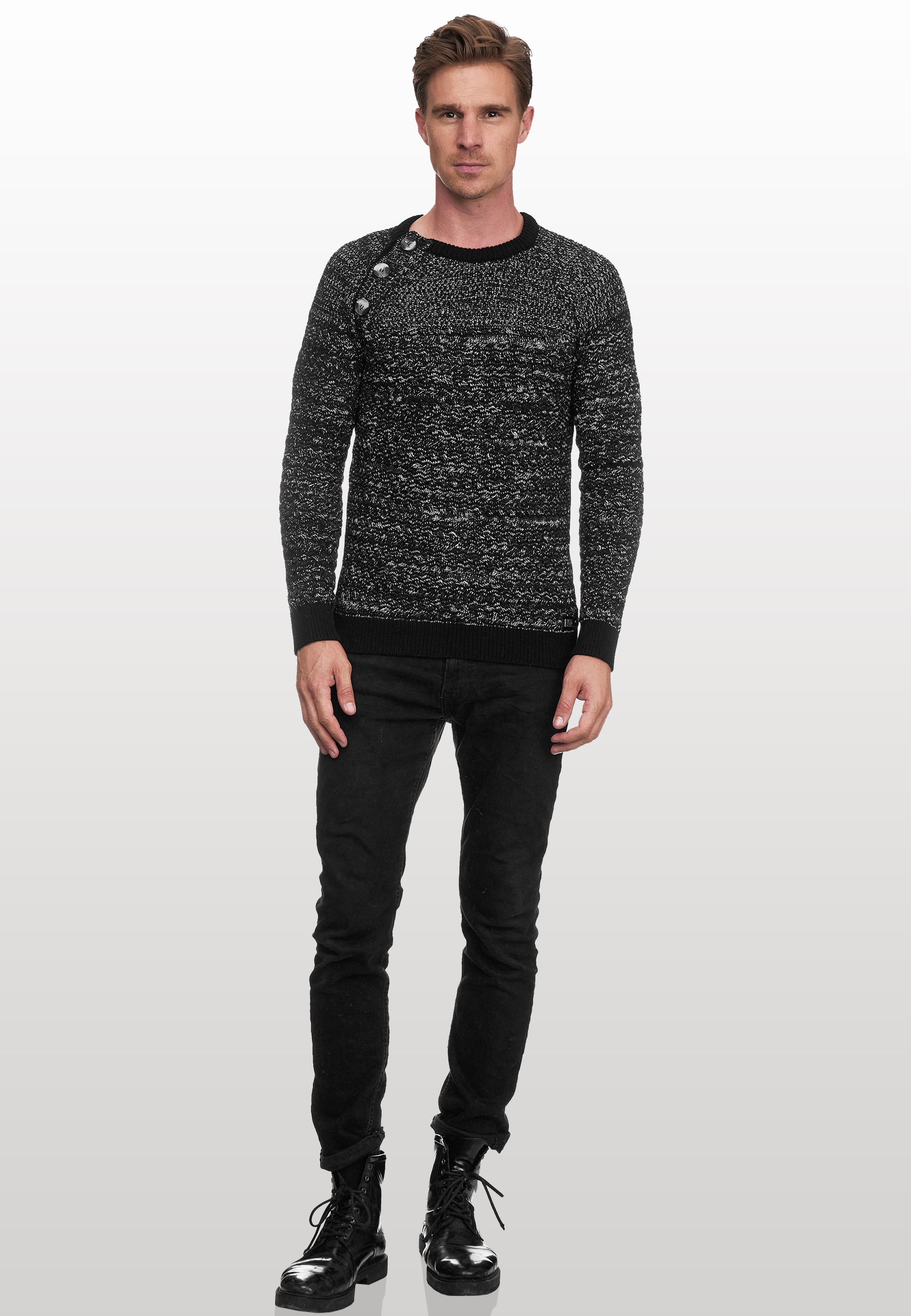 Rusty Neal Strickpullover, mit modischen Knöpfen