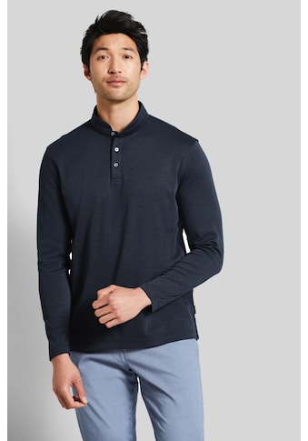 bugatti Langarm-Poloshirt su Stehkragen