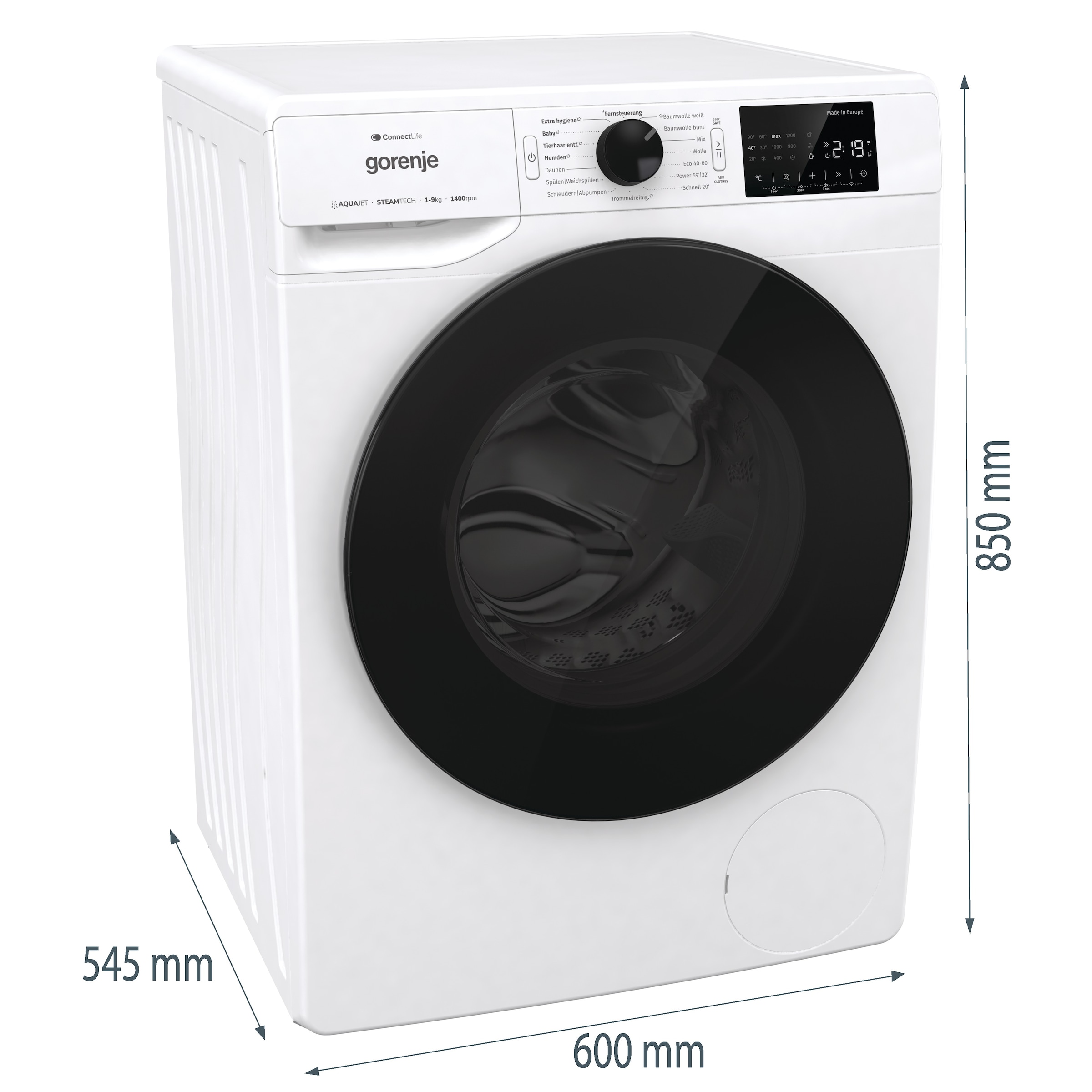 GORENJE Waschmaschine »WPNEI94DA1TS«, 9 kg, 1400 U/min, Energieklasse A-10%