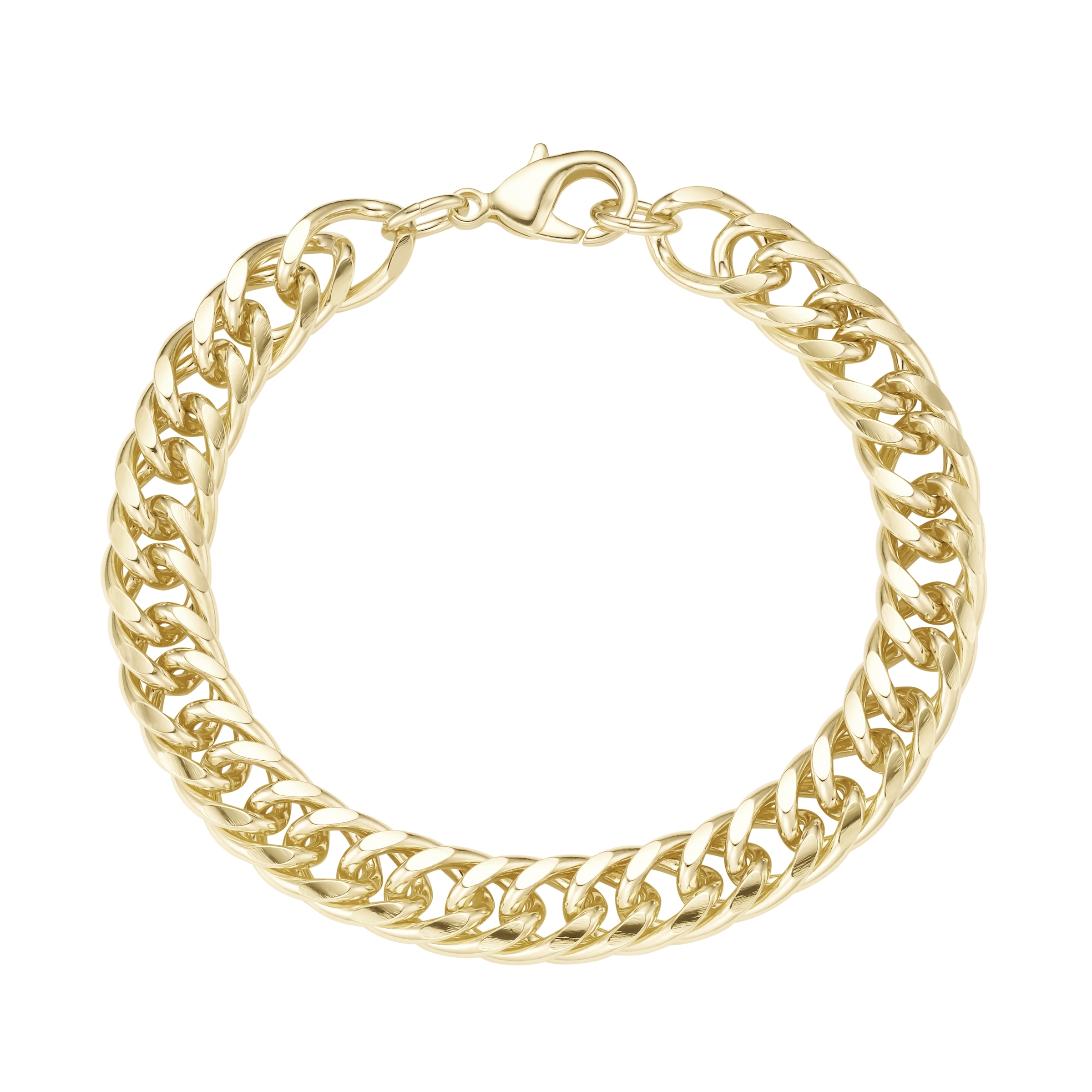 "Panzerarmband FIRETTI ""Schmuck Geschenk Tombak Armschmuck Armband Doppel-Panzerkette"" Gr. 21, gelbgoldfarben, Armbänder, Damen, 21, Tombak