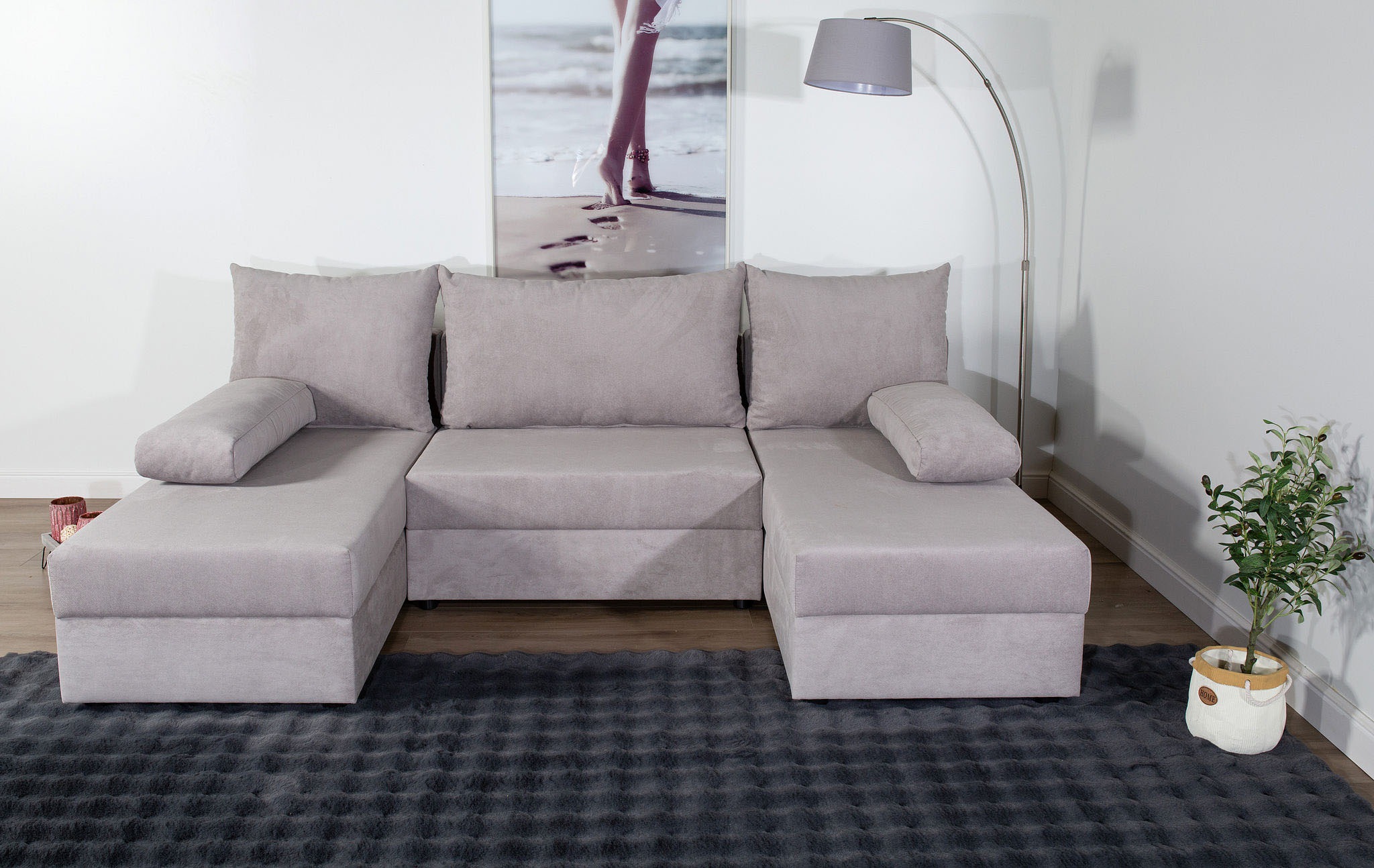 COLLECTION AB "Pico U-Form" Wohnlandschaft,2 X Ottomane,Polyätherschaum Polsterung