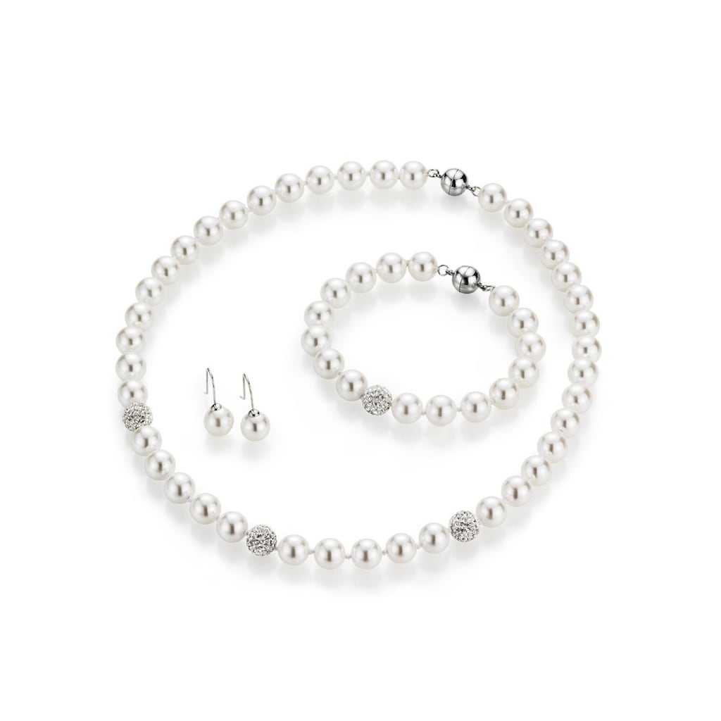 Firetti Schmuckset »Multipack Schmuck Geschenk Perlenkette Perlenarmband Perlohrhaken«, (Set, 4 tlg.)