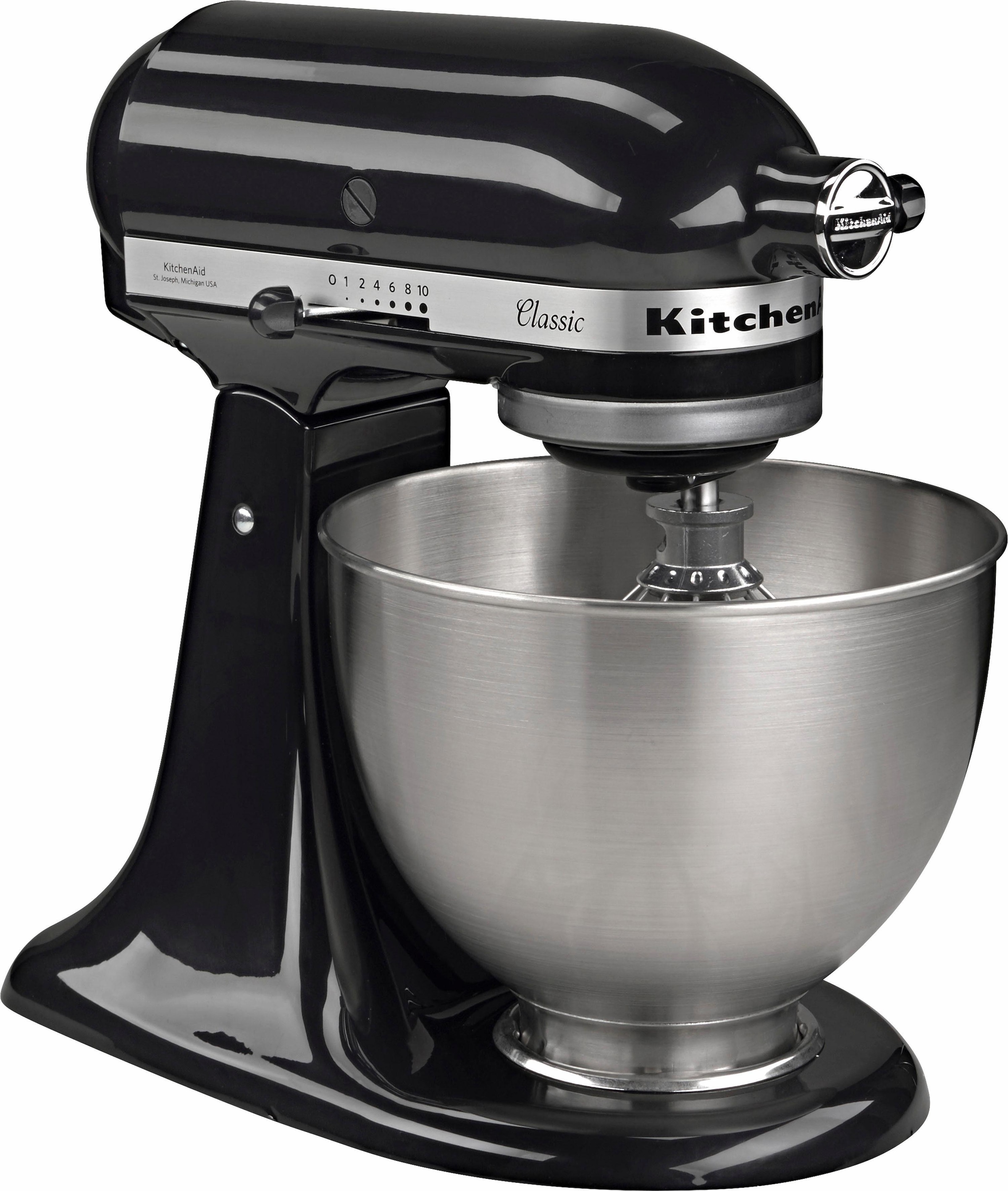 KitchenAid Küchenmaschine »5K45SSEOB ONYX BLACK«, Gratis Fleischwolf/Spritzgebäckvorsatz (Wert ca. 129,-UVP)