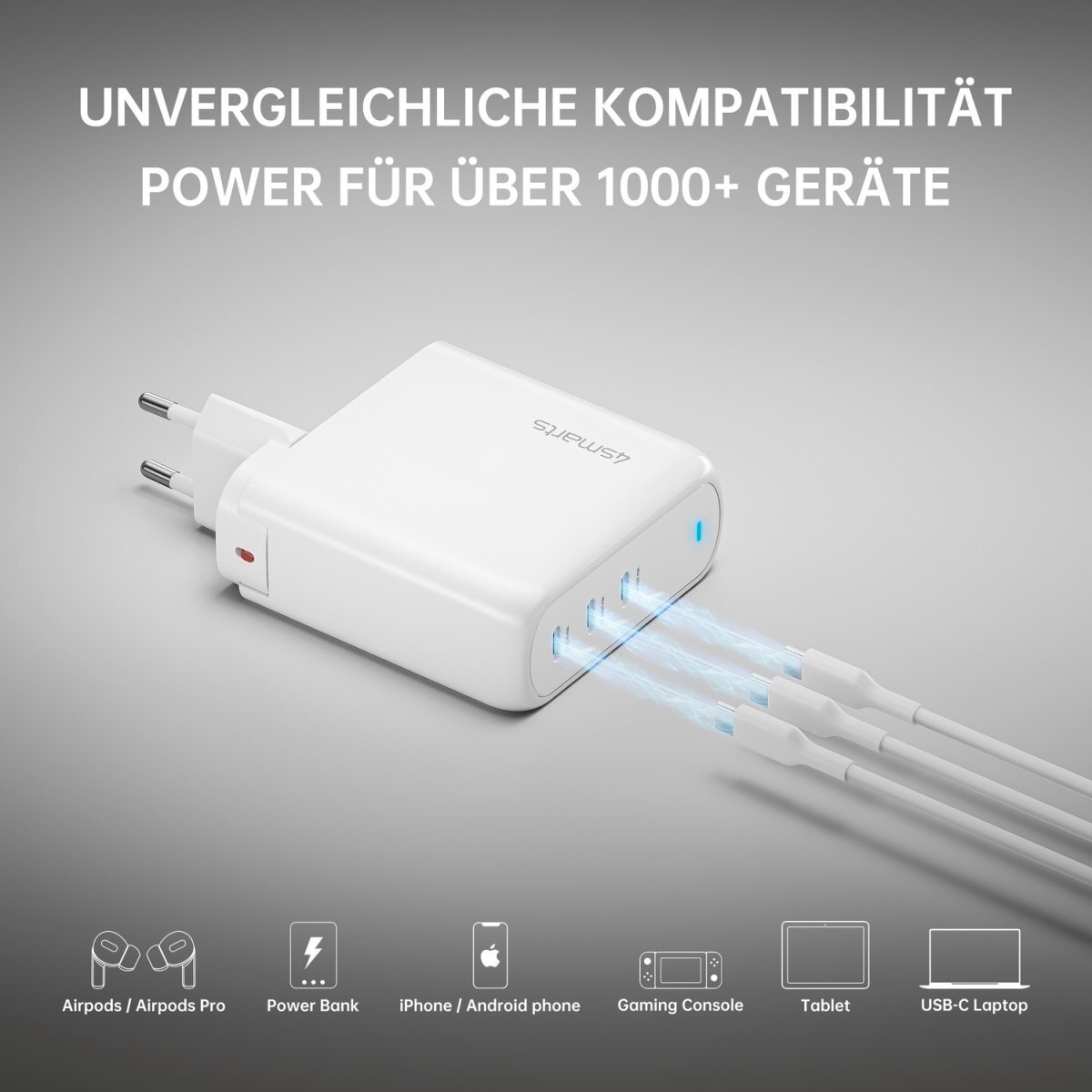 4smarts USB-Ladegerät »GaN Flex Pro 140 W 3 USB-C«