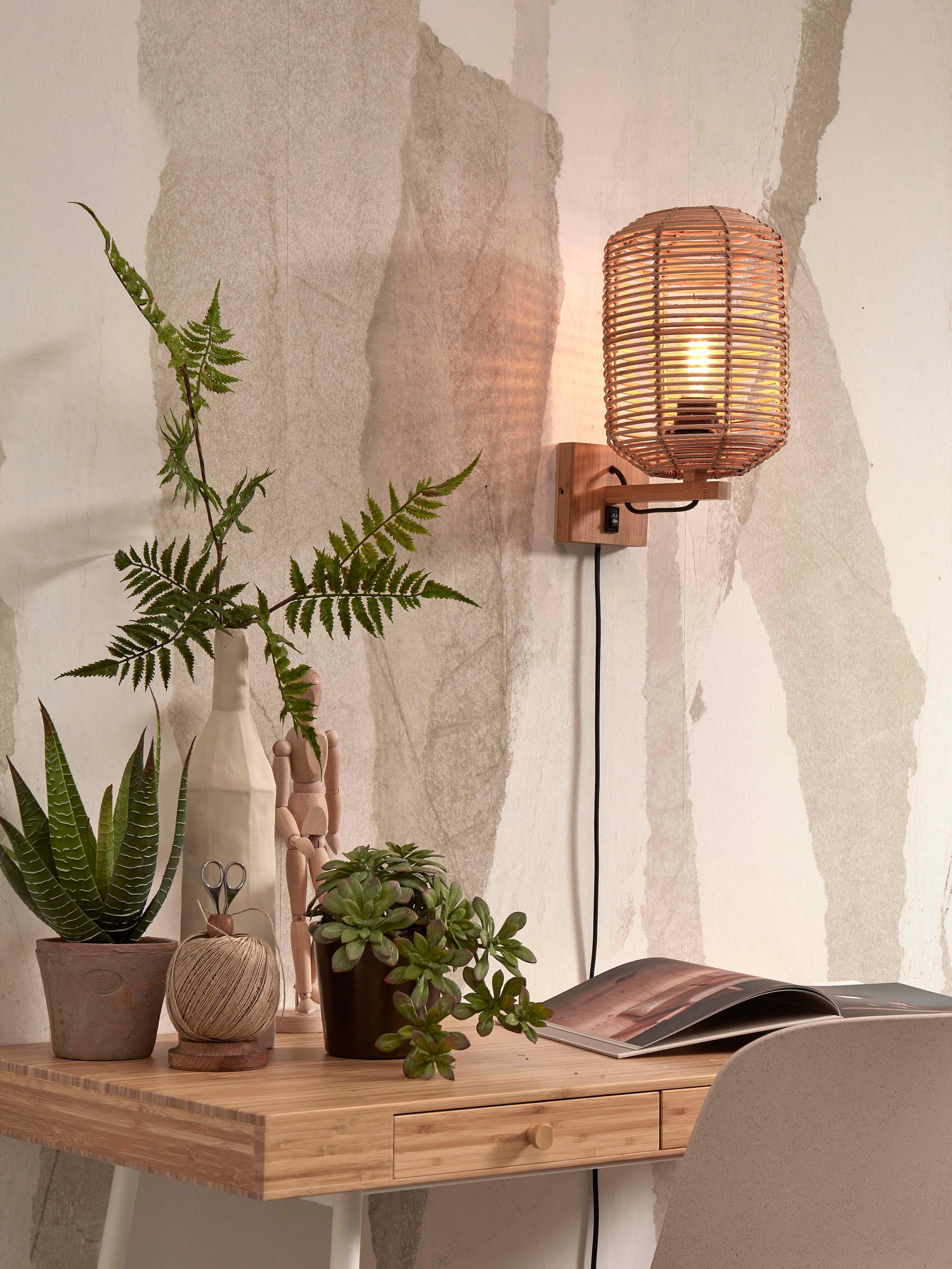 GOOD&MOJO Wandleuchte »TANAMI«, 1 flammig, Leuchtmittel E27 | ohne Leuchtmittel