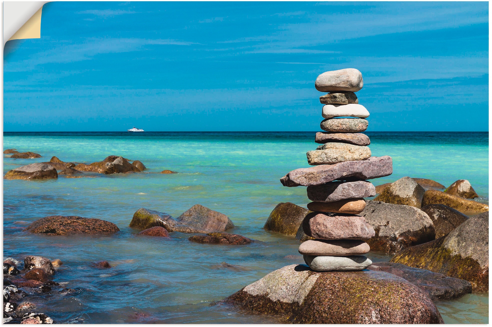 Artland Wandbild "Steine an der Küste der Ostsee", Gewässer, (1 St.), als A günstig online kaufen
