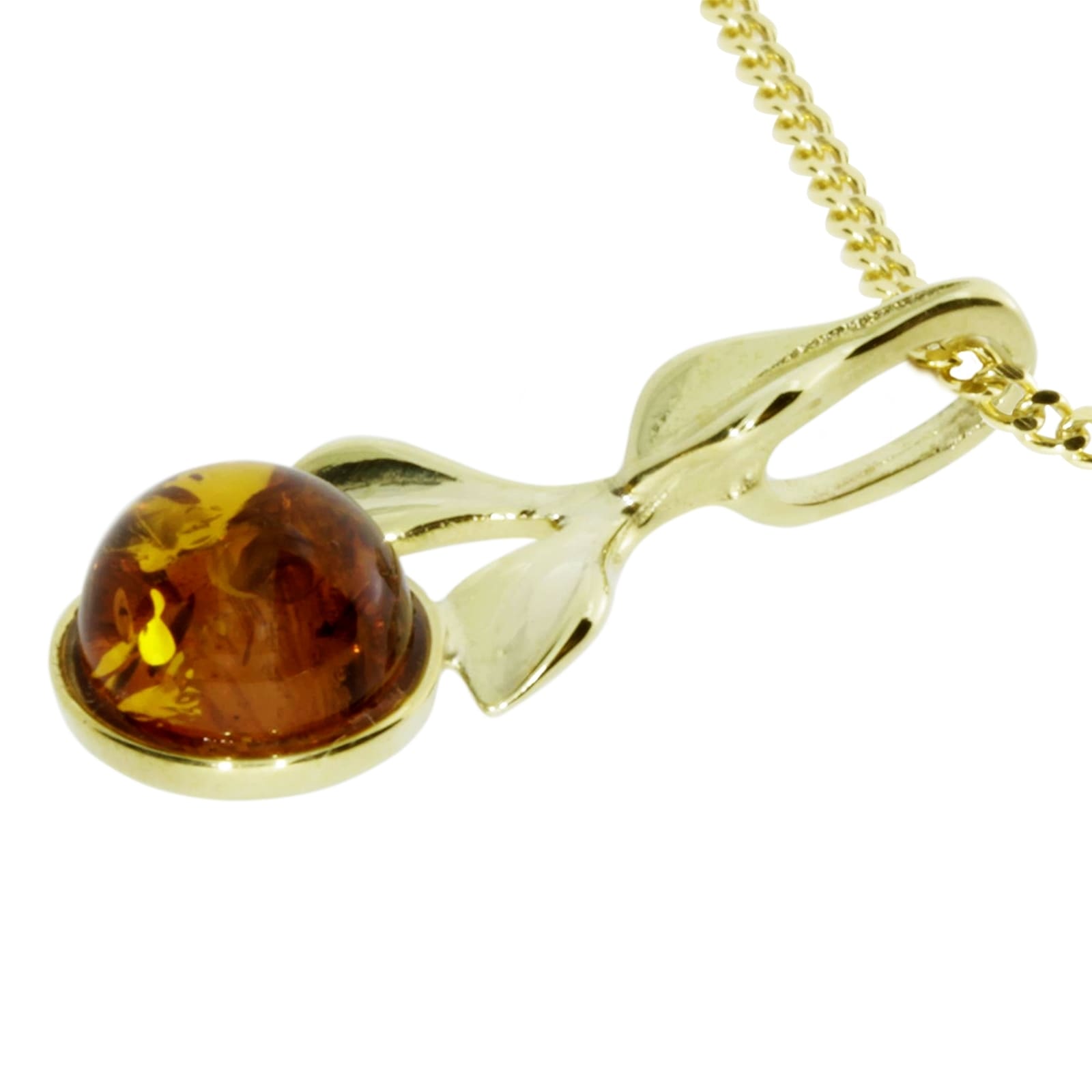 OSTSEE-SCHMUCK Kette und Anhänger Set »- Blüte - Gold 333/000 - Bernstein«