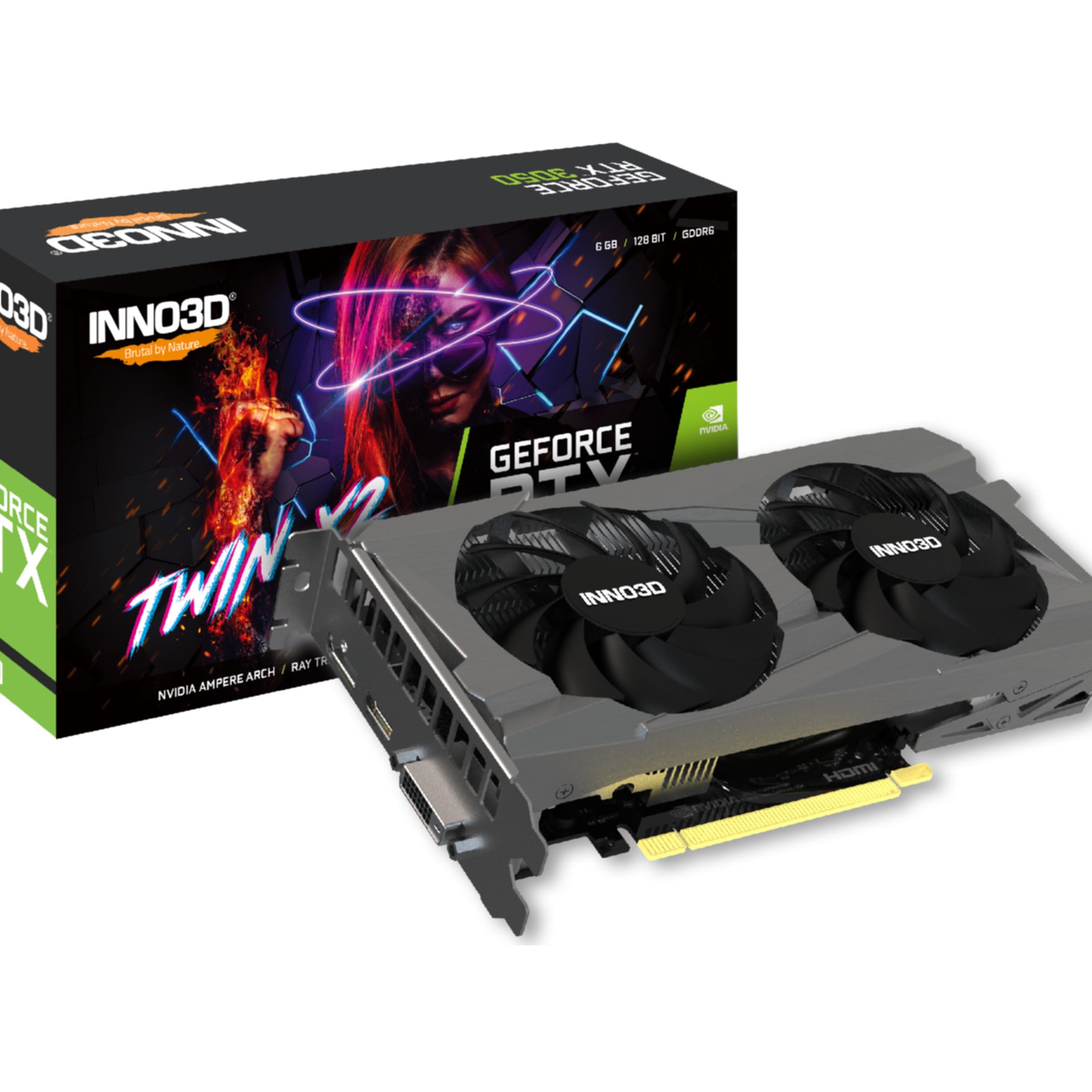 INNO3D Grafikkarte "GeForce RTX 3050 TWIN X2 OC", grau, Grafikkarten