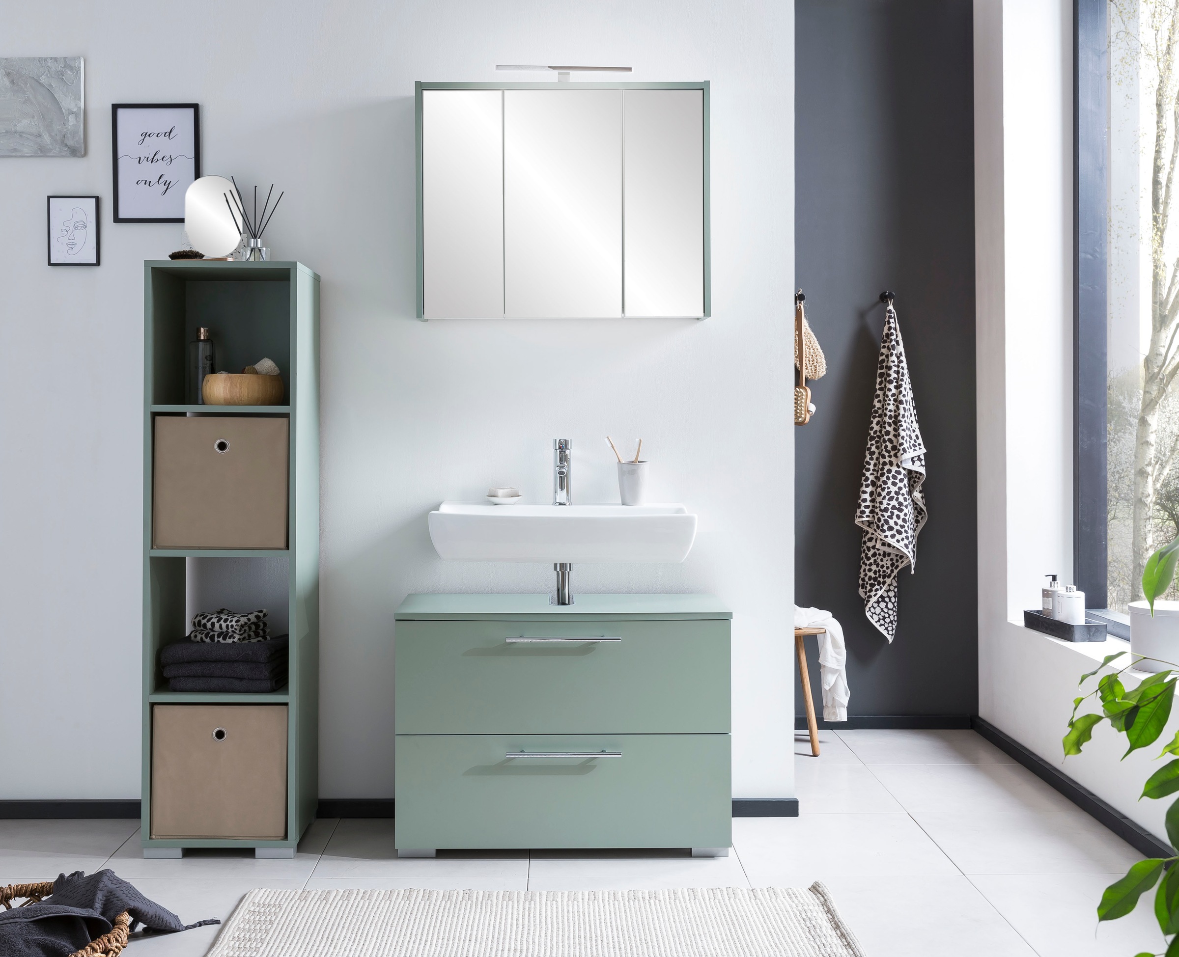 welltime Waschbeckenunterschrank "Carlos" Breite 60 cm günstig online kaufen