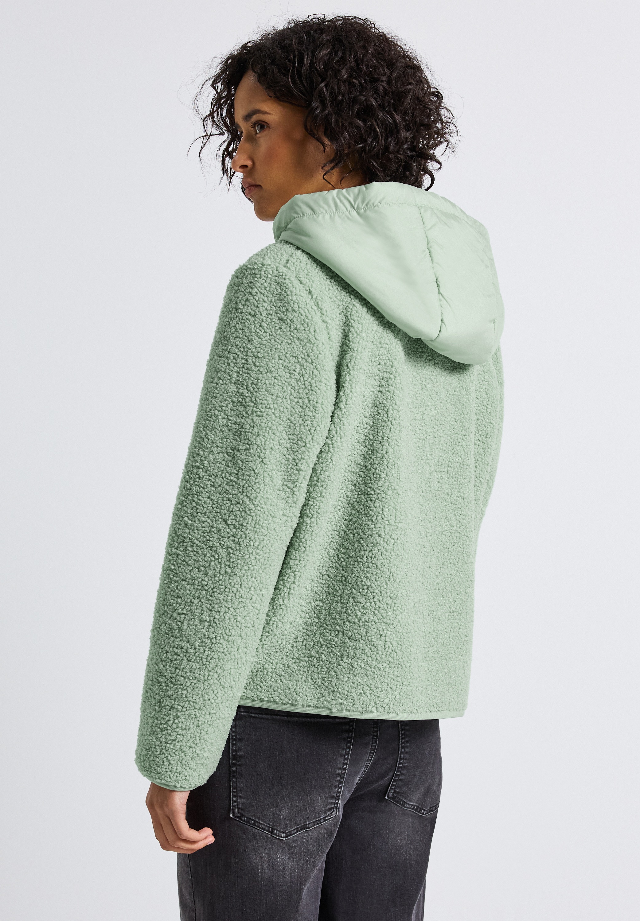 STREET ONE Fellimitatjacke, mit Kapuze