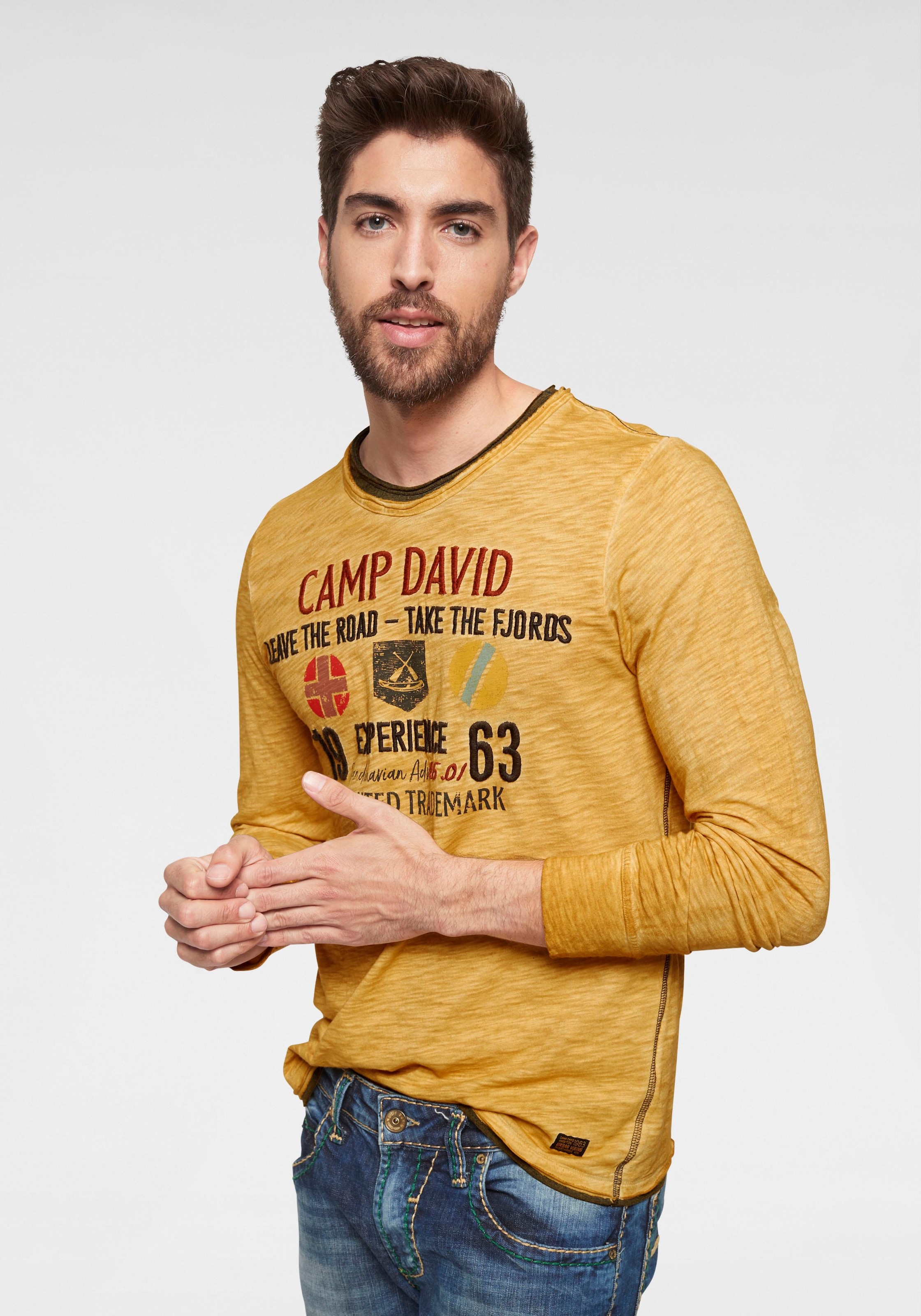 CAMP DAVID Langarmshirt, in Layer-Optik