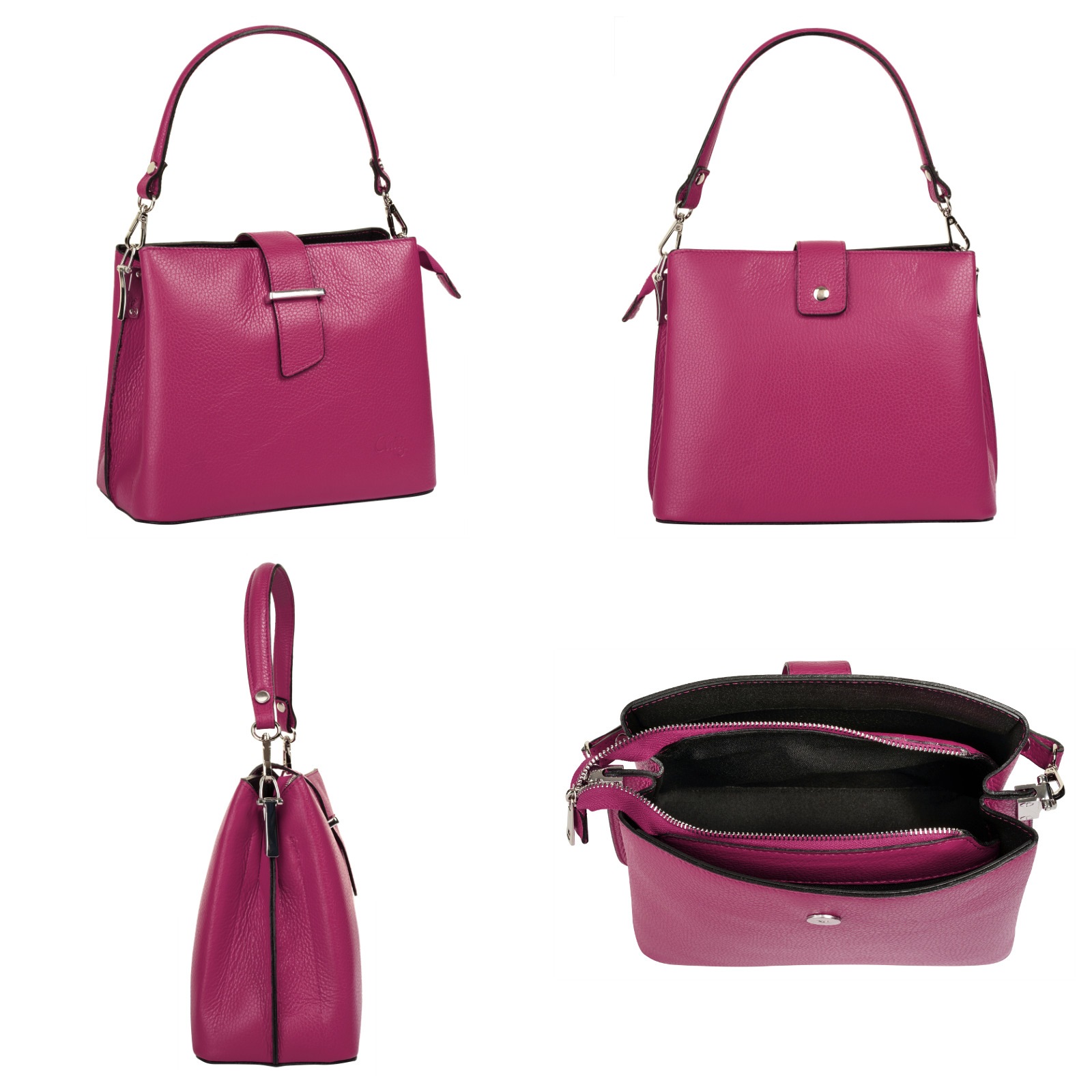Cluty Henkeltasche, echt Leder, Made in Italy günstig online kaufen