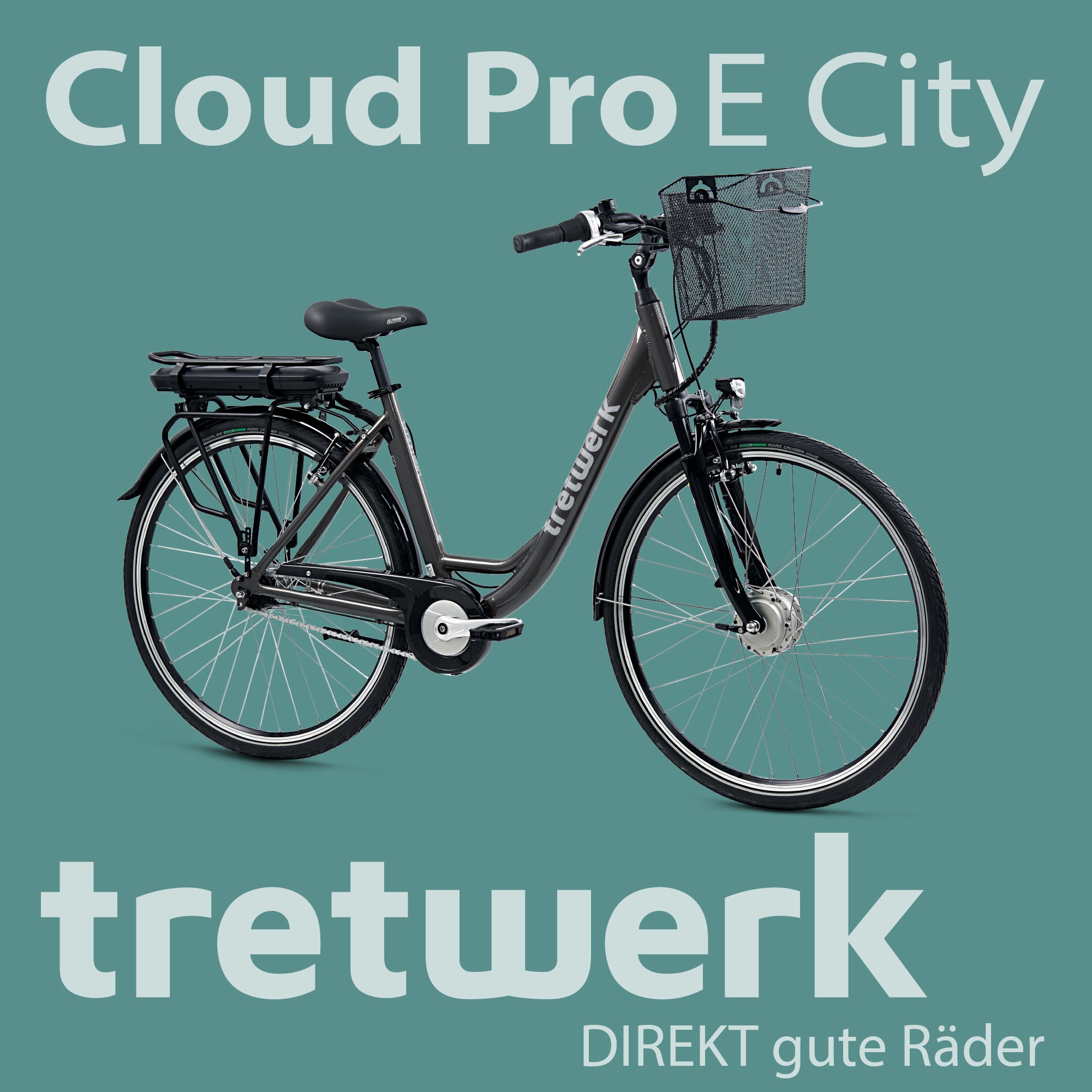 Tretwerk E-Bike »Cloud Pro«, 7 Gang, Frontmotor 250 W, (im Retro-Stil), Pedelec, Elektrofahrrad für Damen u. Herren