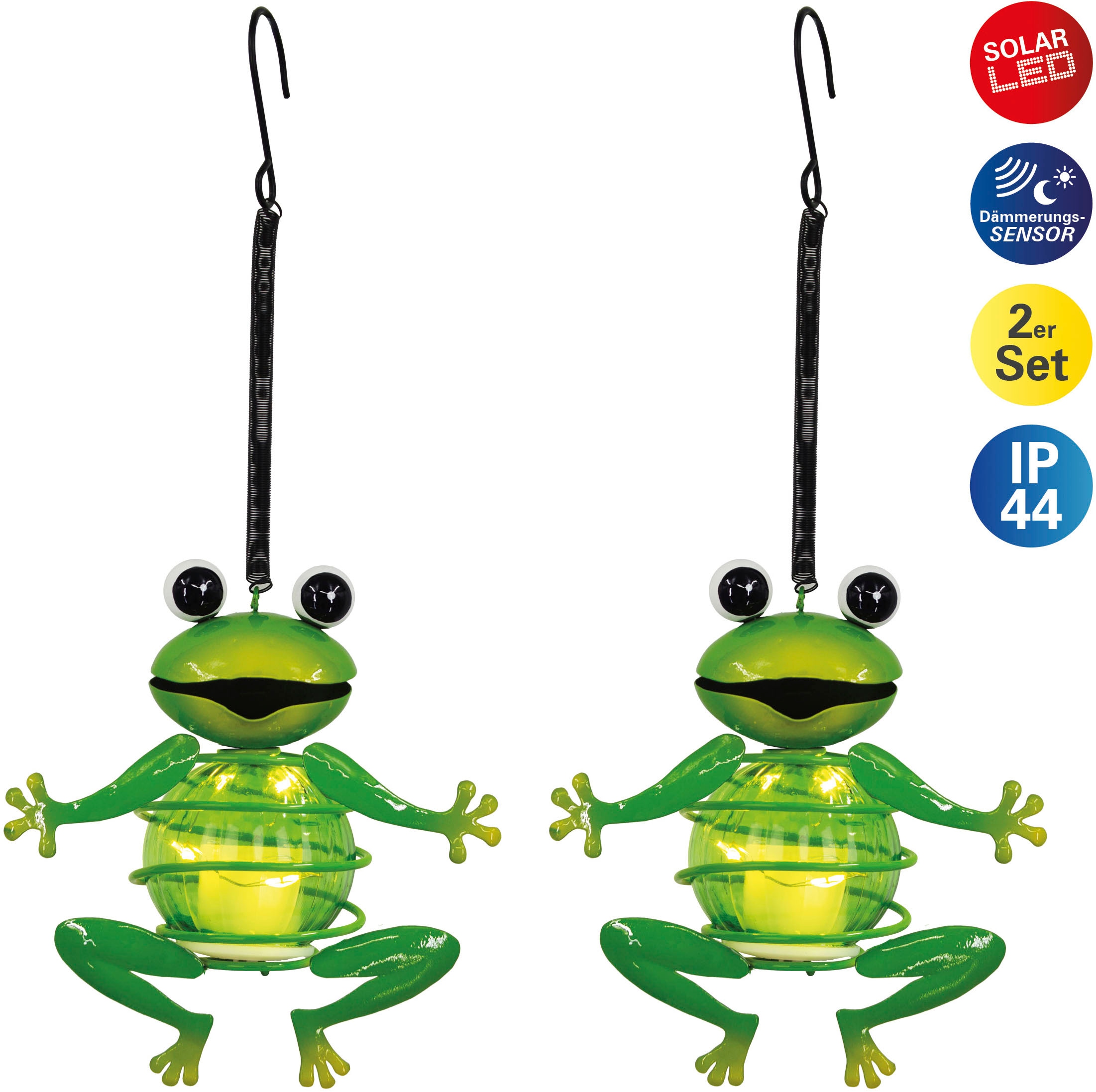 näve LED Solarleuchte "2er Set Solar-Deko-Hängeleuchte "FROSCH"" 1 Stk. War günstig online kaufen