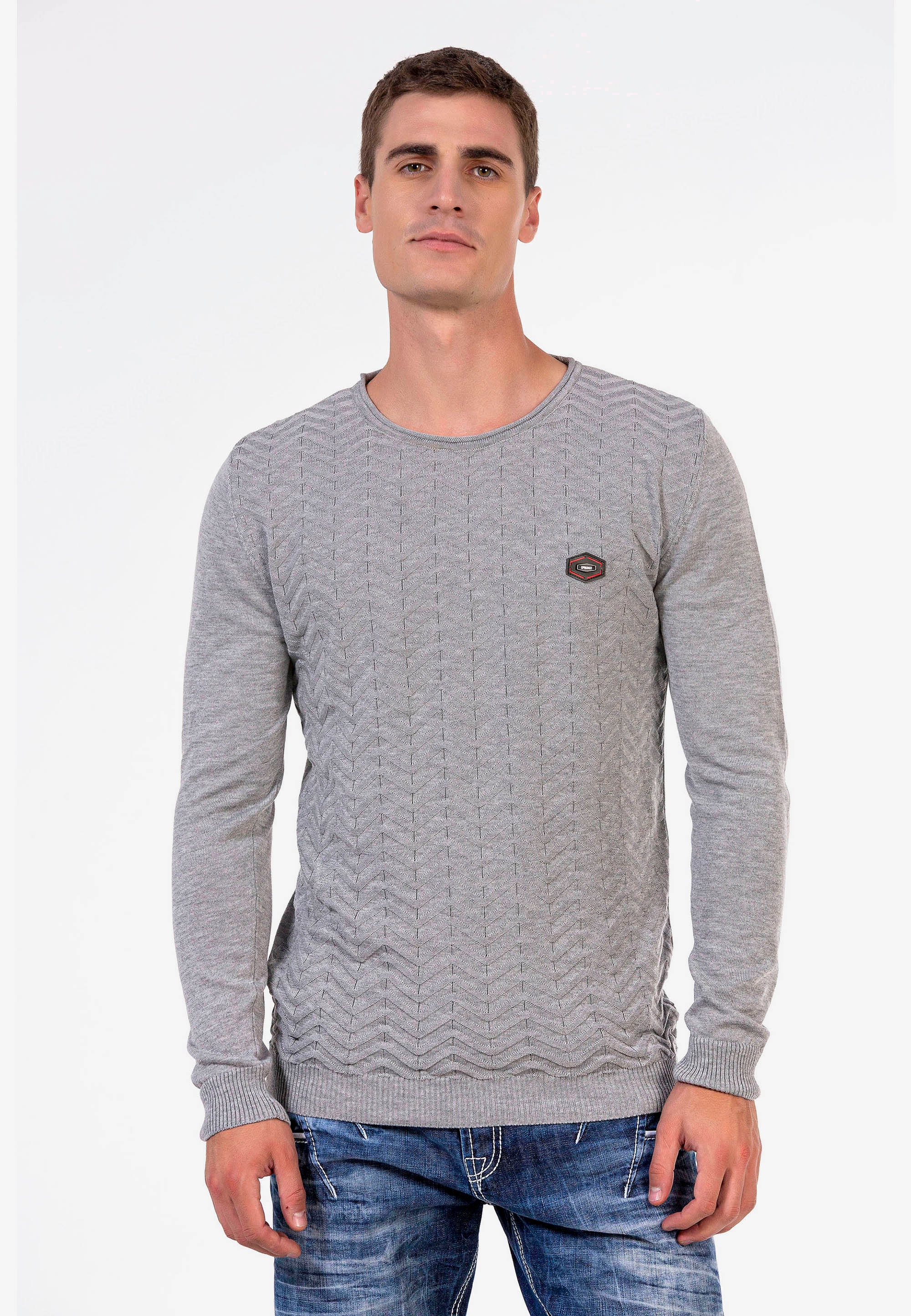 Cipo & Baxx Strickpullover, mit dezentem Strickmuster