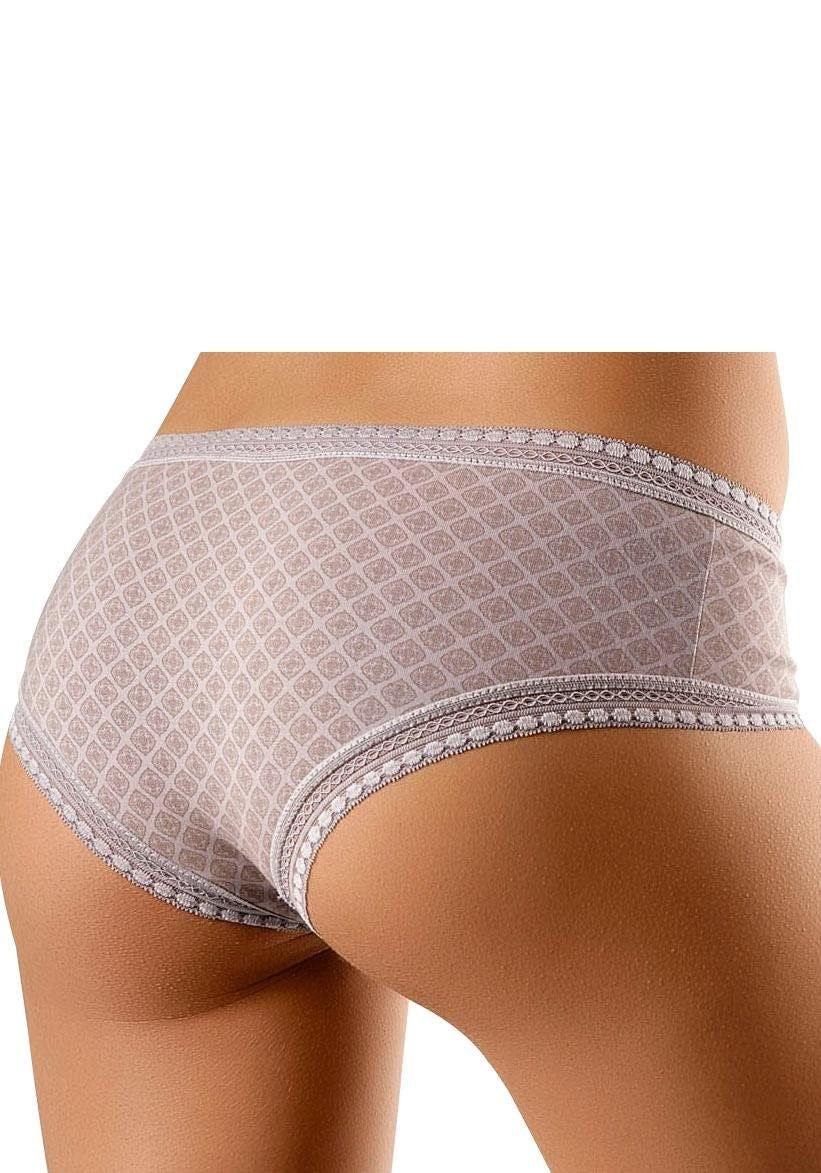 LASCANA Panty, (Packung, 3 St.), Spitze Baumwolle weicher BAUR aus mit | bestellen elastischer