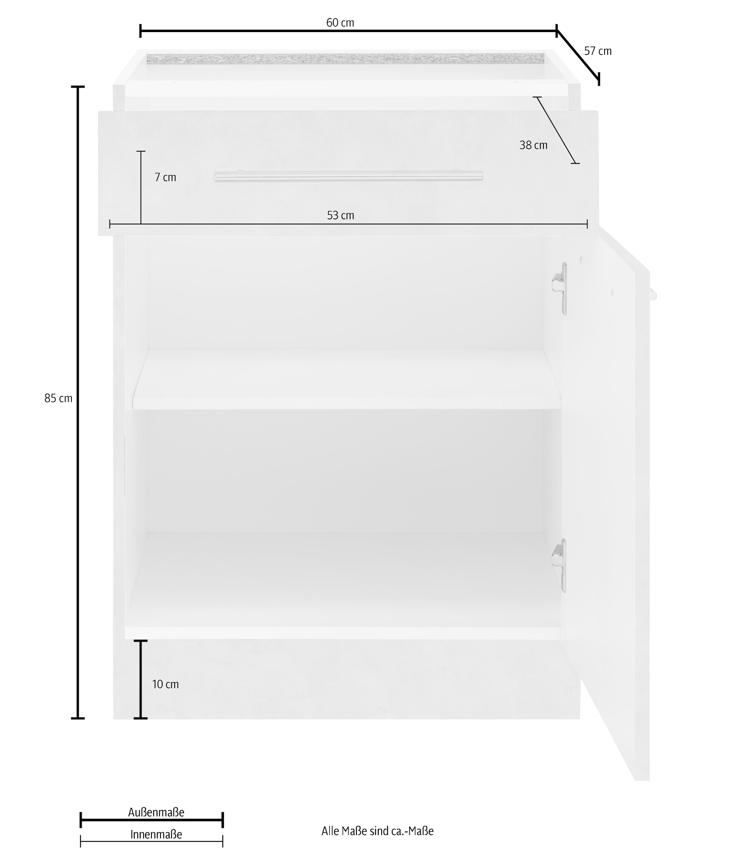 wiho Küchen Unterschrank »Flexi2«, Breite | BAUR 60 cm
