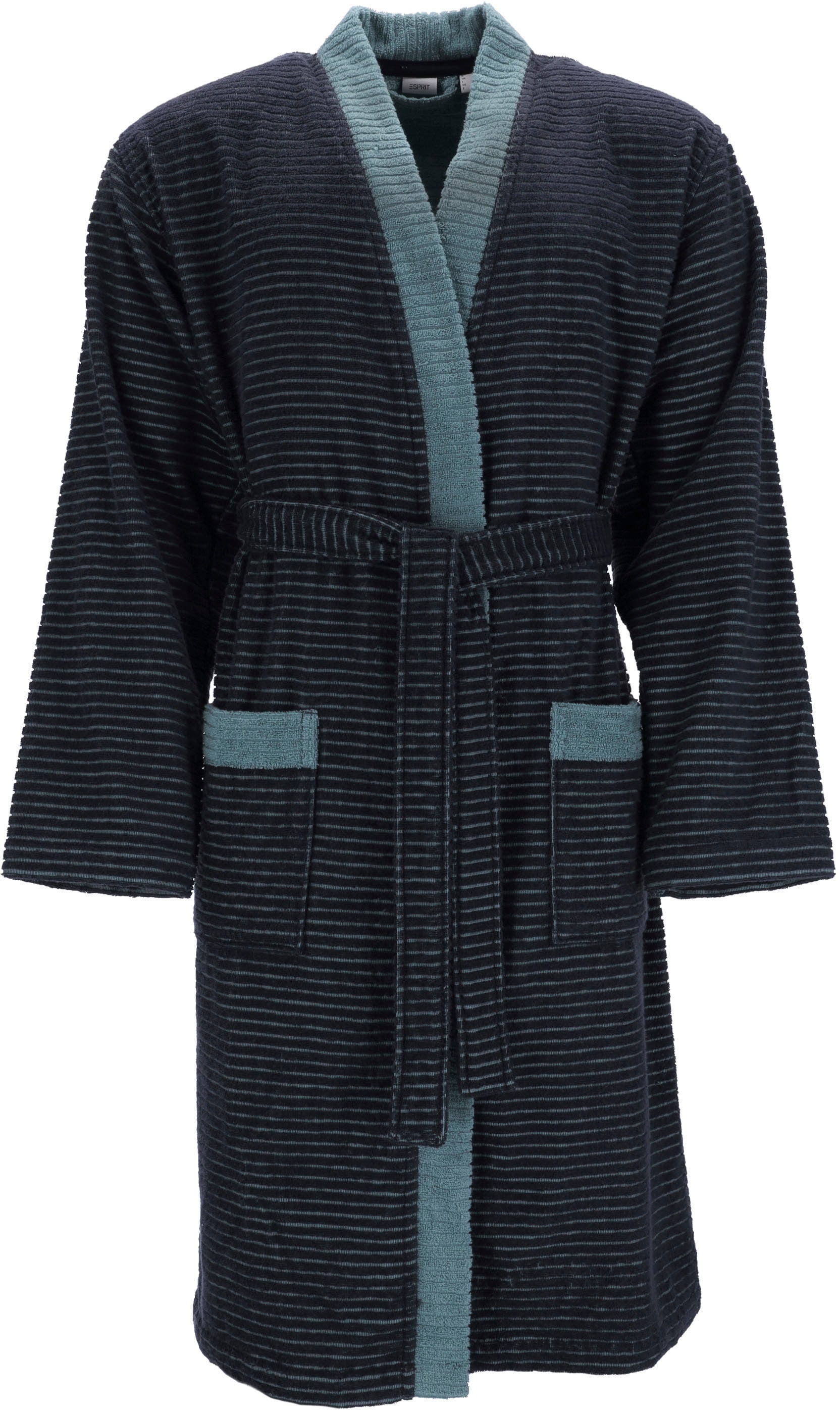 Esprit 1100000002199 "Double Stripe, ideal für Sauna & Spa, Hotelbademantel, Morgenmantel" 1 Stk. Doubleface Kimonomantel