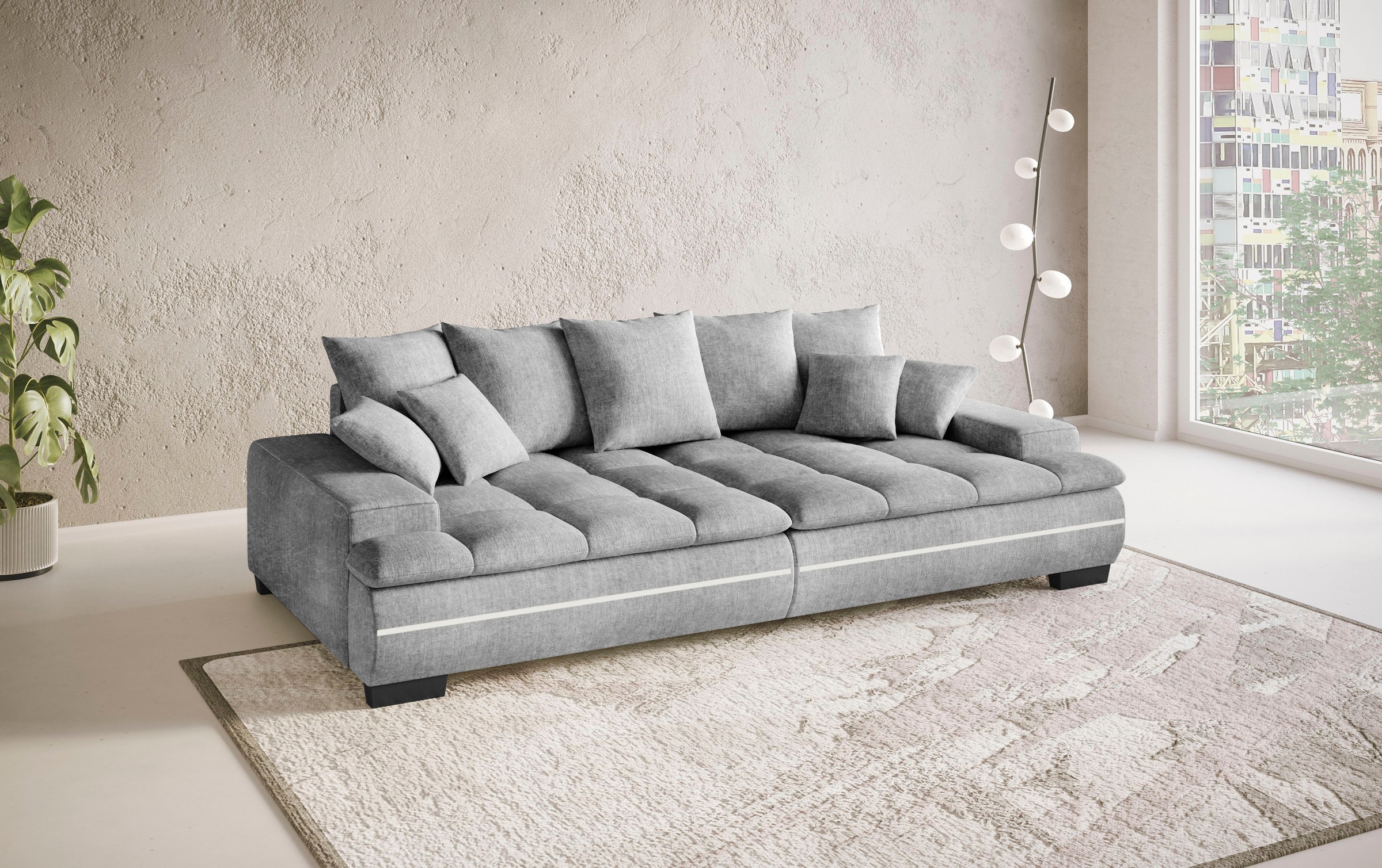 Mr. Couch Big-Sofa »Haiti II«, RGB-LED Beleuchtung, Kaltschaumpolsterung, bis 140 kg belastbar