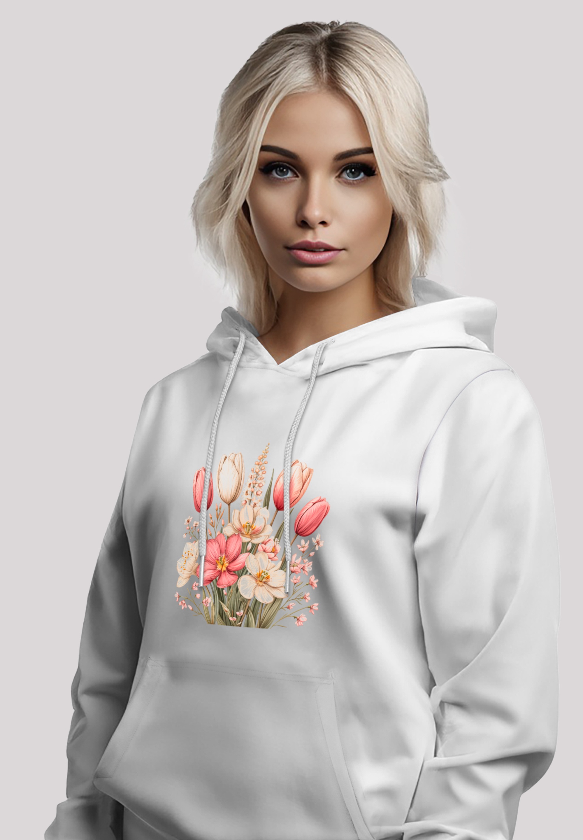 F4NT4STIC Kapuzenpullover »Rosa weißer Frühlingsblumenstrauß«, Premium Qualität