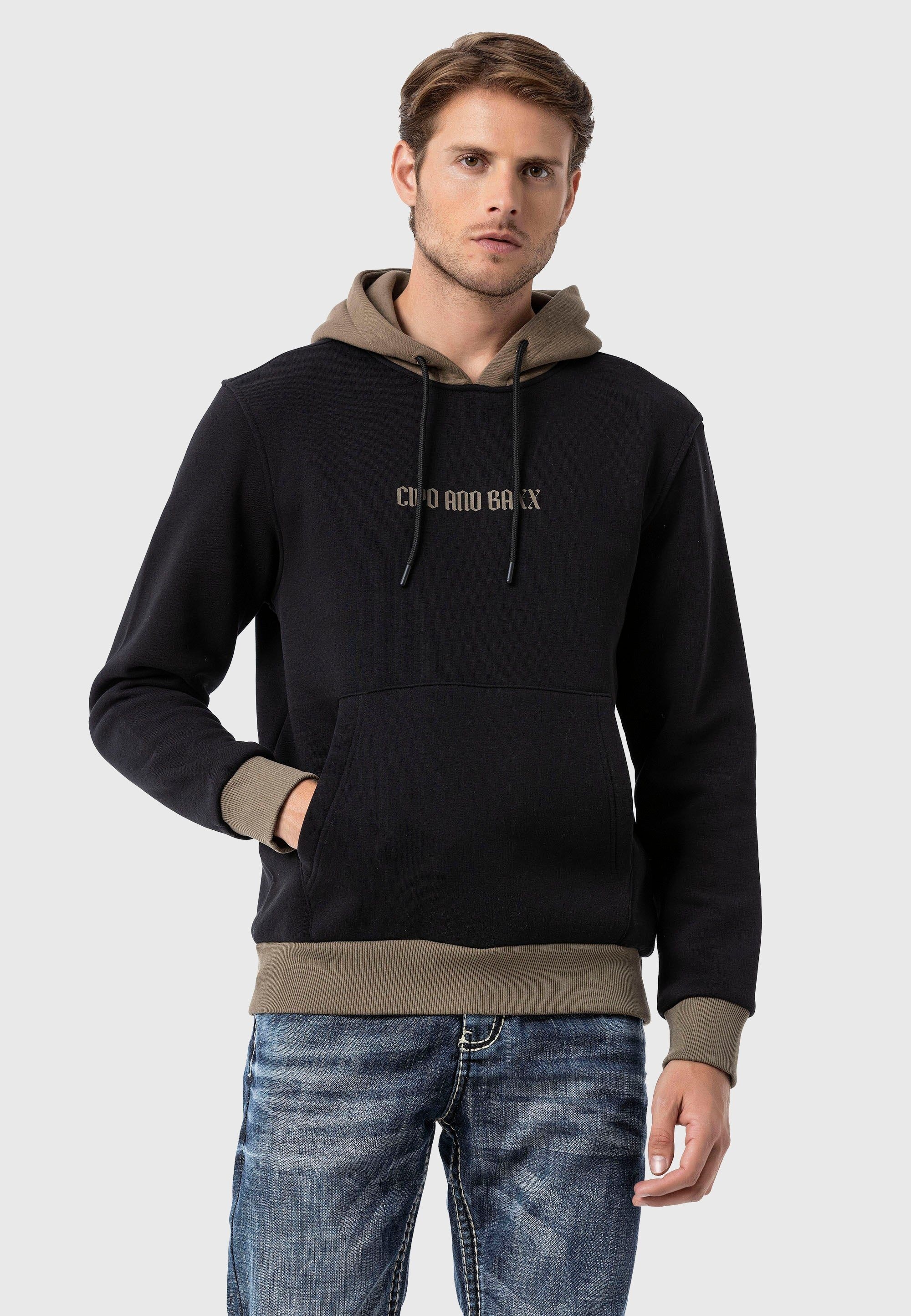 Cipo & Baxx Kapuzenpullover "Sweatshirts" 1 Stk. tlg. im Kontrast-Look günstig online kaufen