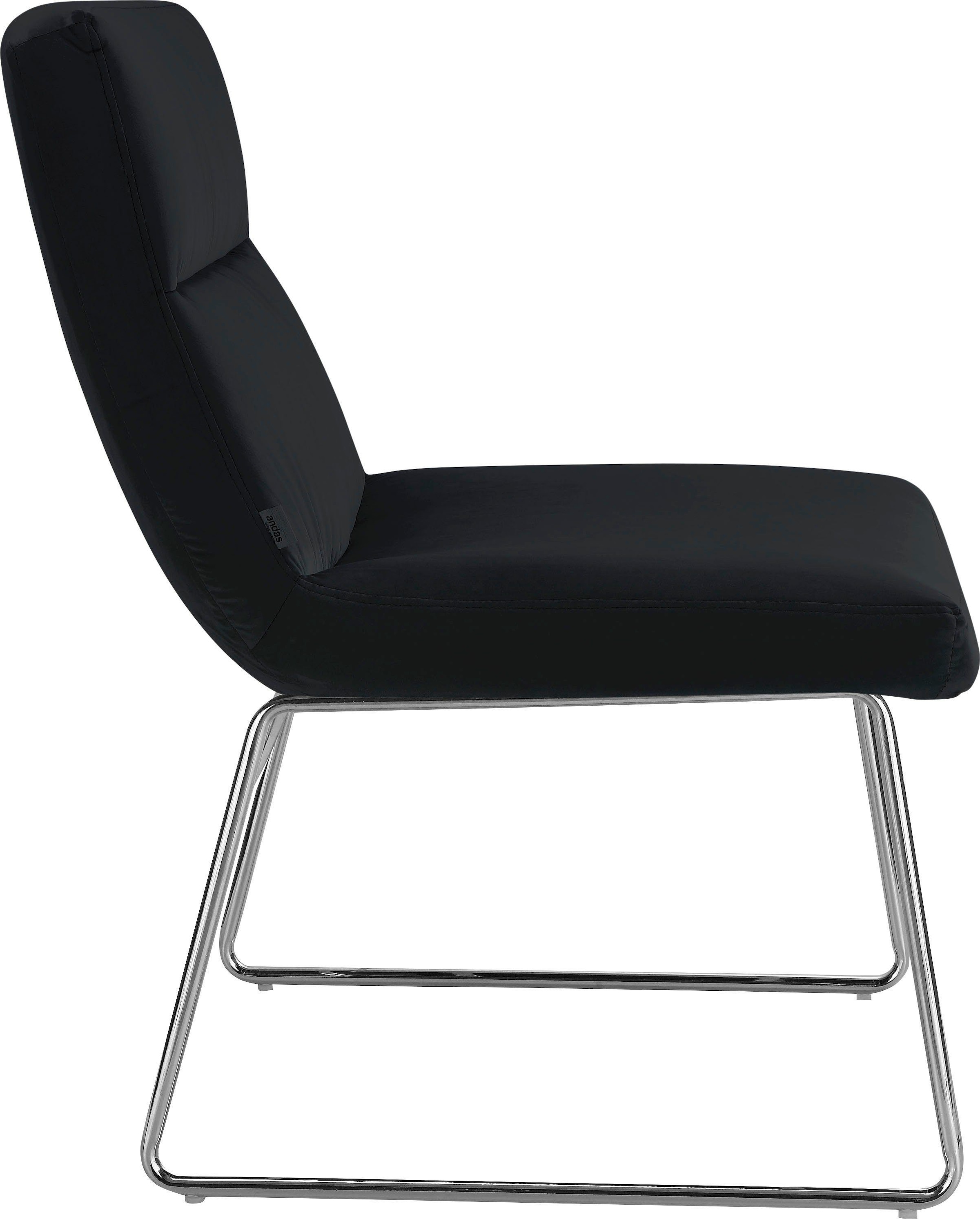 andas Sessel »Gil«, Samtvelours Bezug, in drei Farbvarianten, Sitzhöhe 47,5 cm