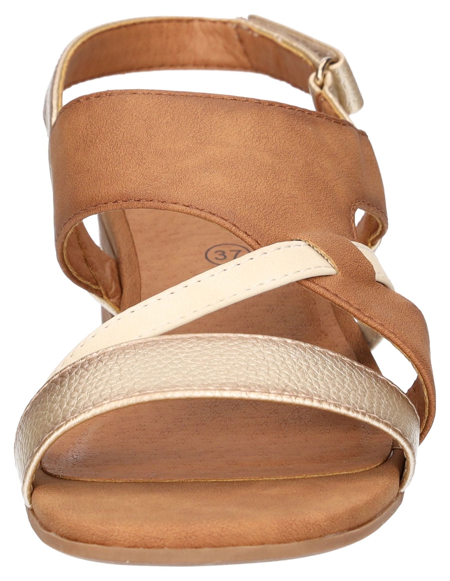 Mustang Shoes Sandalette, Sandalette, Festtagsschuh mit Metallic-Einsätzen