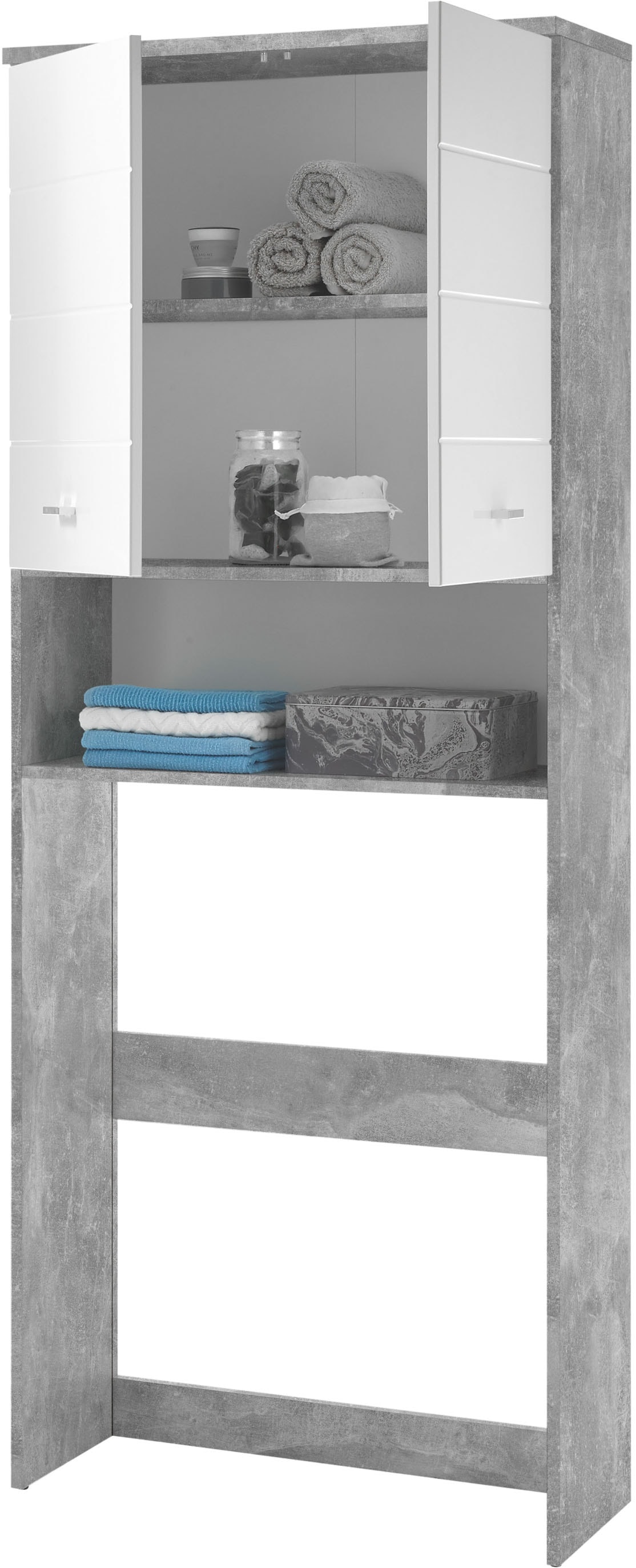 BASIC by Balculina Waschmaschinenumbauschrank »Pool, Badezimmerschrank BxHxT 76x190x31«, (1 St.), Breite 76cm, Tür L/R montierbar