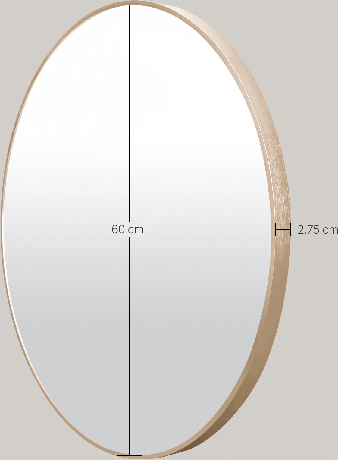 OTTO home Spiegel »Wandspiegel Addrik, wahlweise in 2 Größen 60x60cm oder 80x80cm« runde Form, in verschiedenen Farben