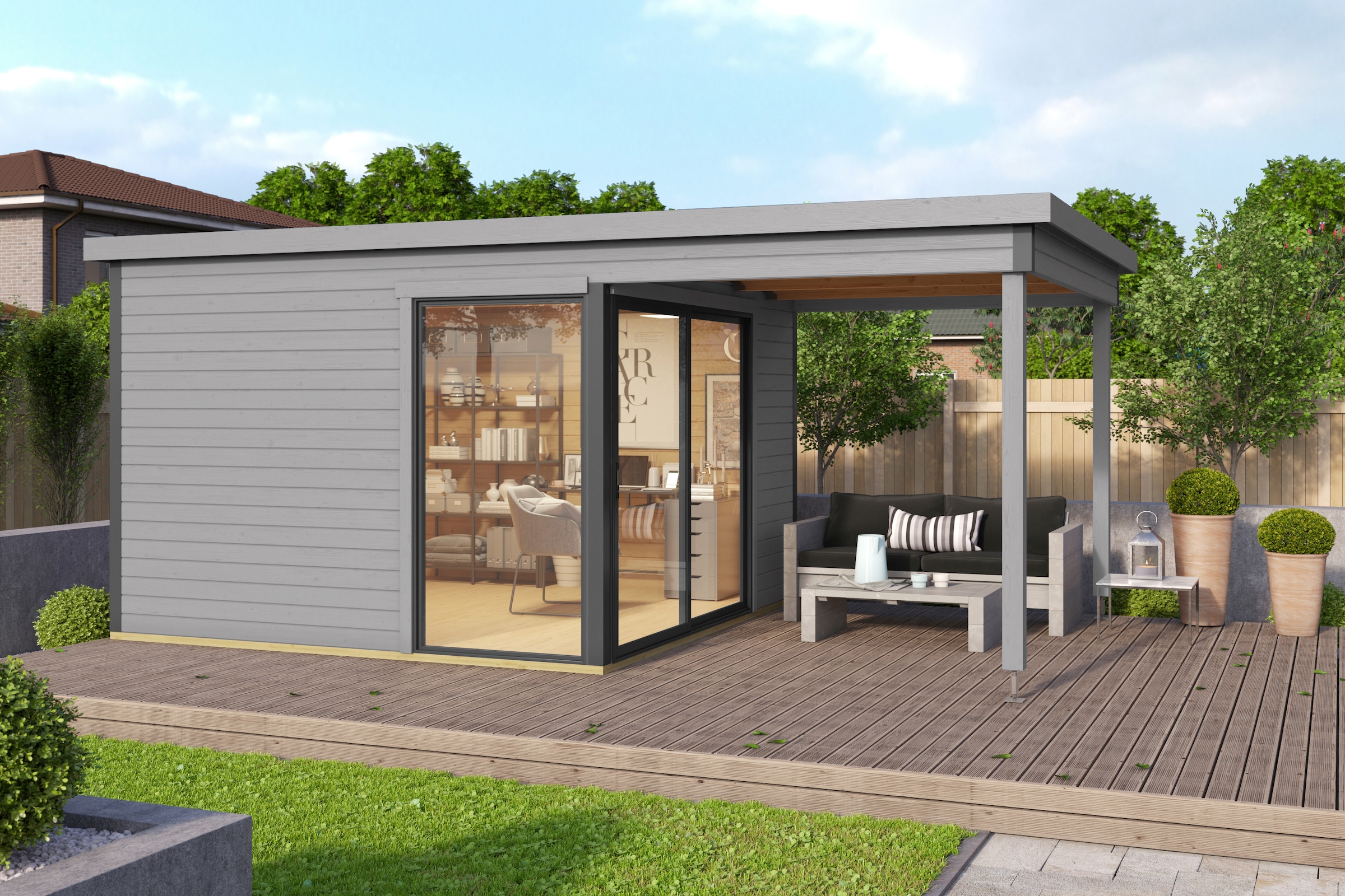 LASITA MAJA Gartenhaus »DOMEO 2« mit Dachverlängerung
