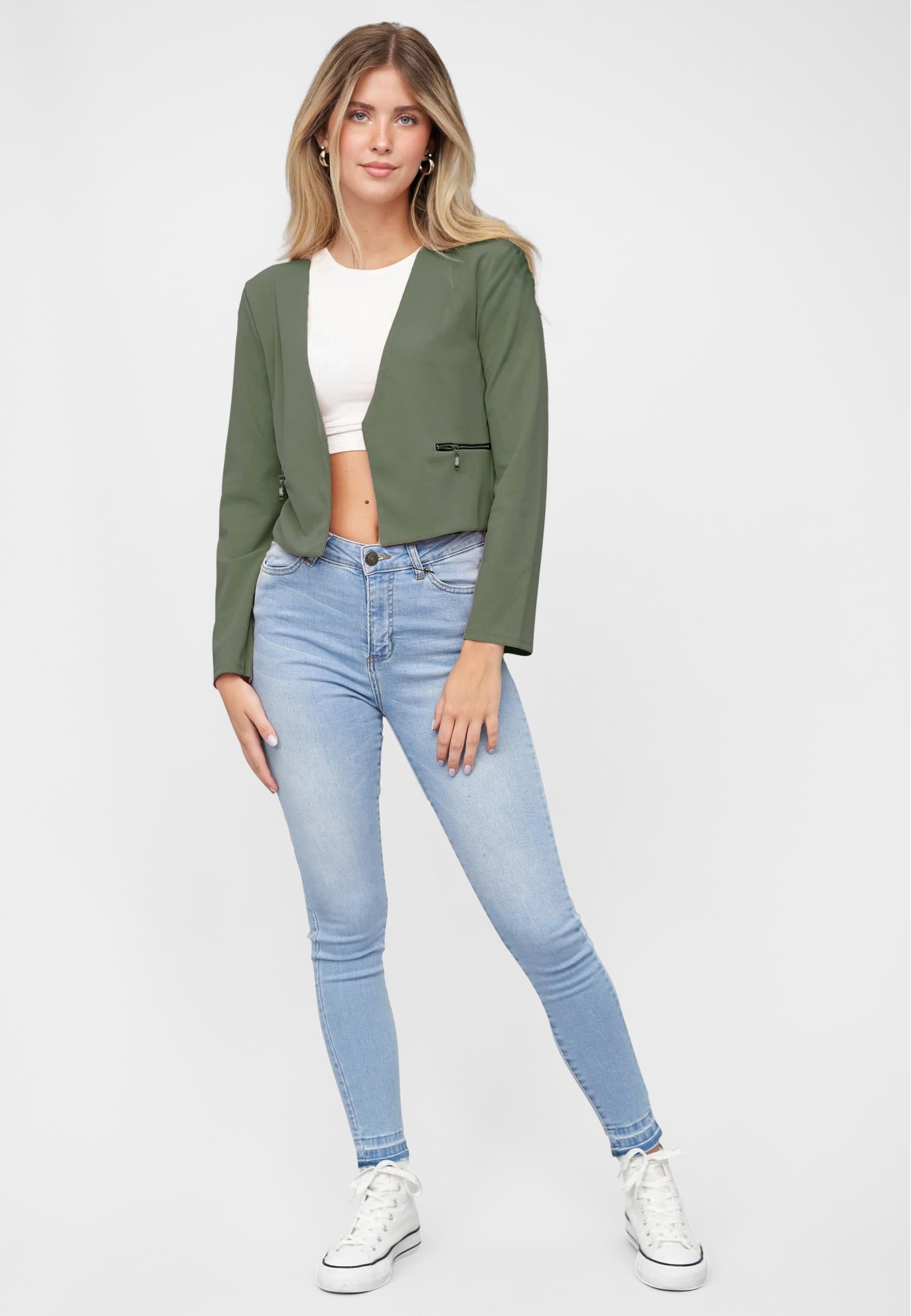 CLOUD 5IVE Strickjacke »CLOUD 5IVE Short Blazer wit Zip-Pockets«