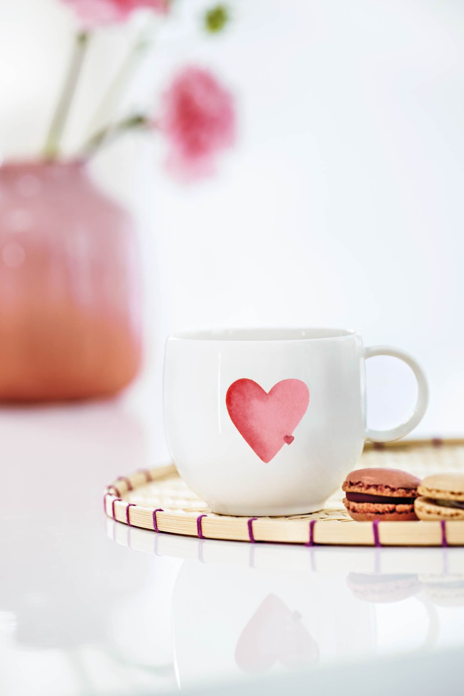Villeroy & Boch Becher »Henkelbecher Sending Love With Love 290 ml weiß-rot«