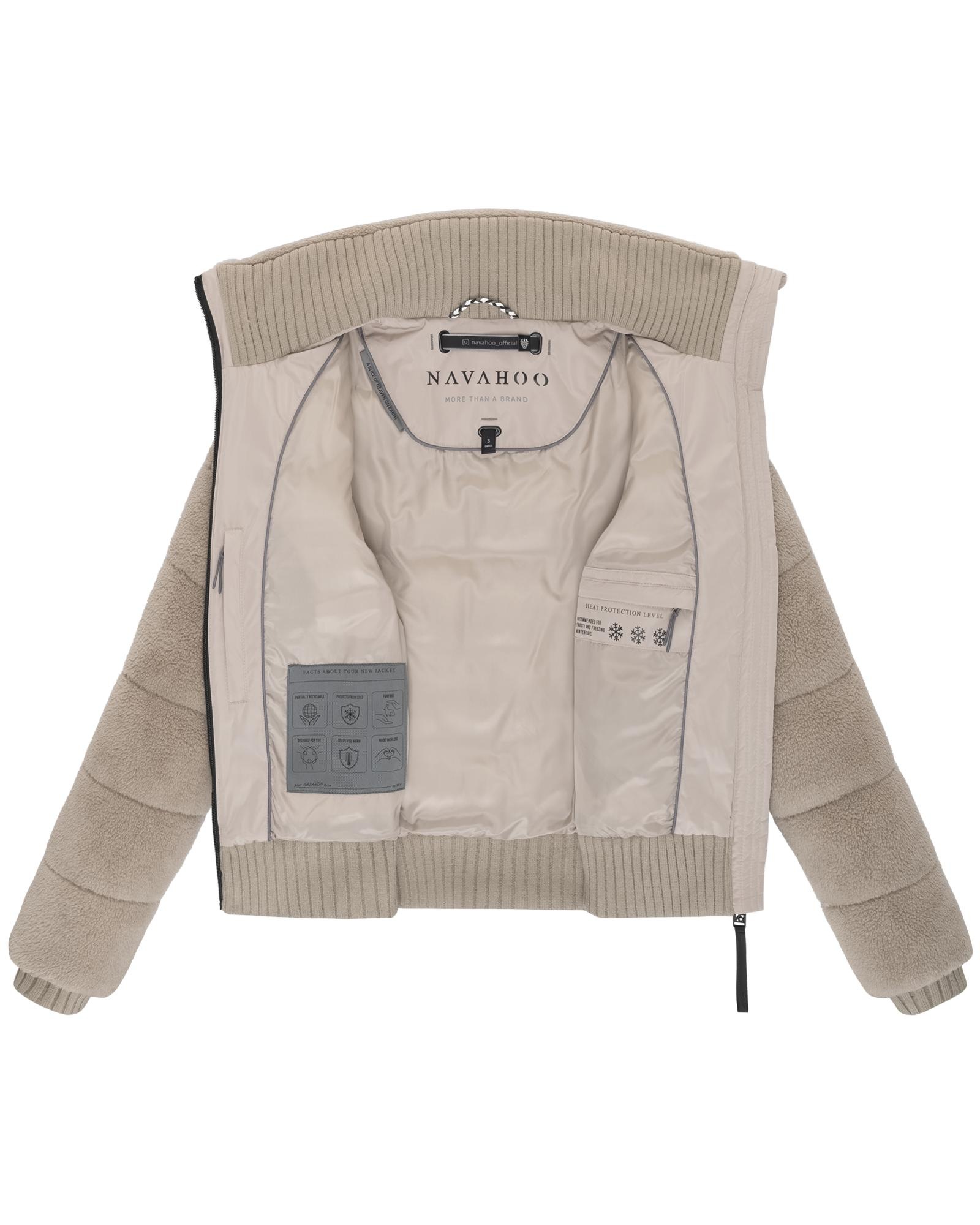 Navahoo Plüschjacke »Schneepuder 14«, warme Damen Teddyjacke für den Winter