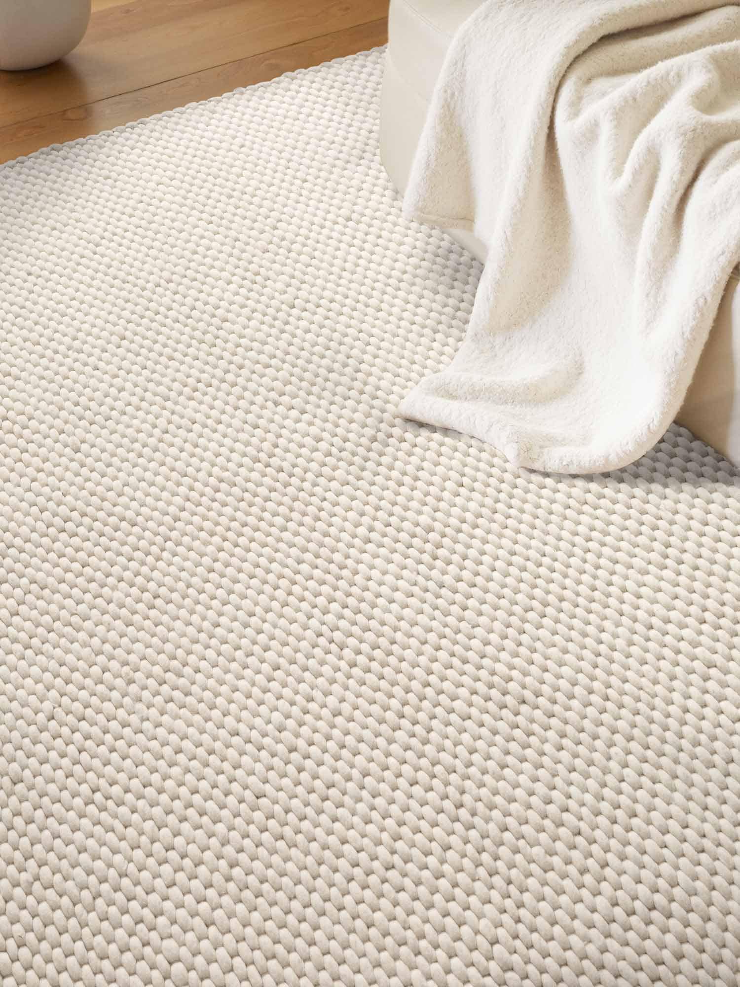 ELLE DECORATION Wollteppich »Beans« rechteckig 10 mm Höhe Handweb Teppich Wolle, Perlenstruktur, Wohnzimmer, Schlafzimmer, Flur
