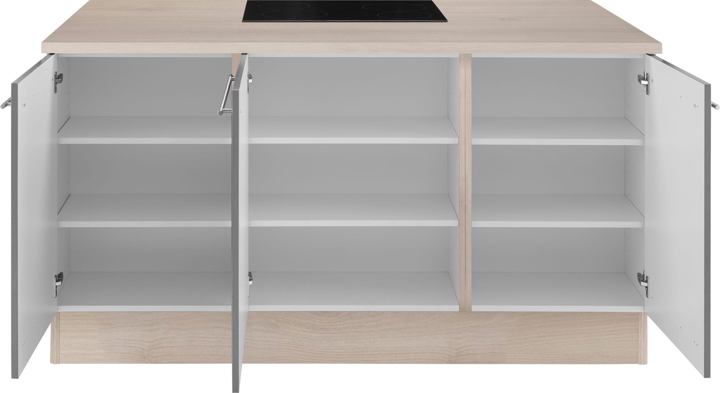 OPTIFIT Kücheninsel »Bern«, Stellbreite 160x95 cm mit höhenverstellbaren Füßen, mit Metallgriffen