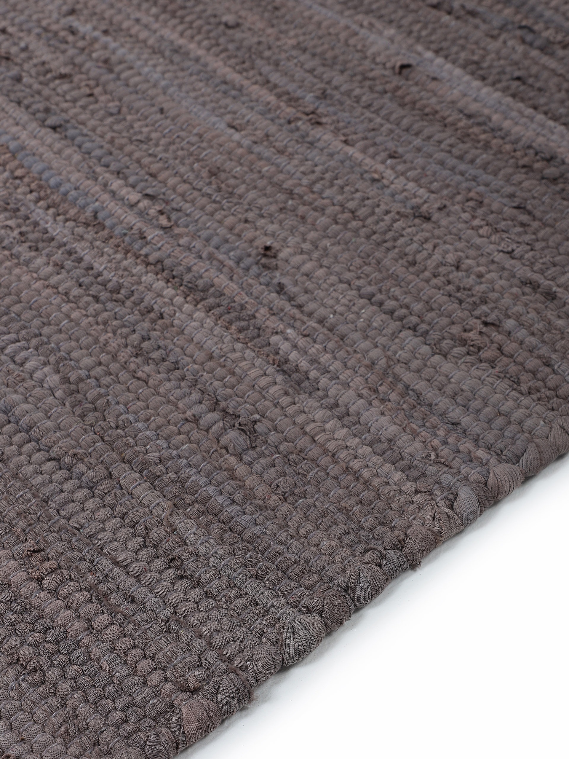 carpetfine Teppich »Kelim Chindi uni, auch als Läufer«, rechteckig, 5 mm Höhe, Wendeteppich, reine Baumwolle, handgewebt, Uni-Farben, mit Fransen