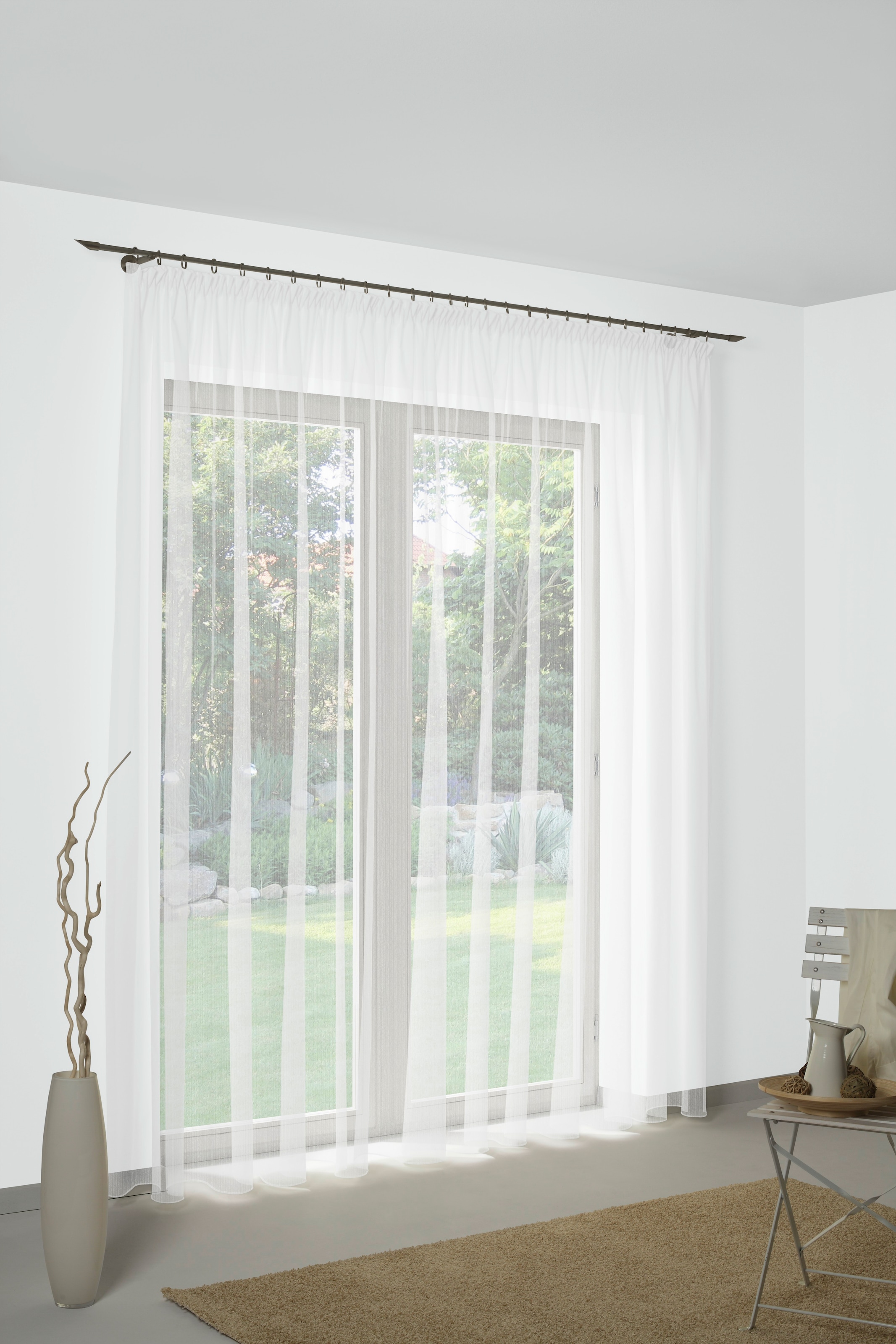 Wirth Gardine "Heike" Faltenband 1 Stk. tlg. günstig online kaufen