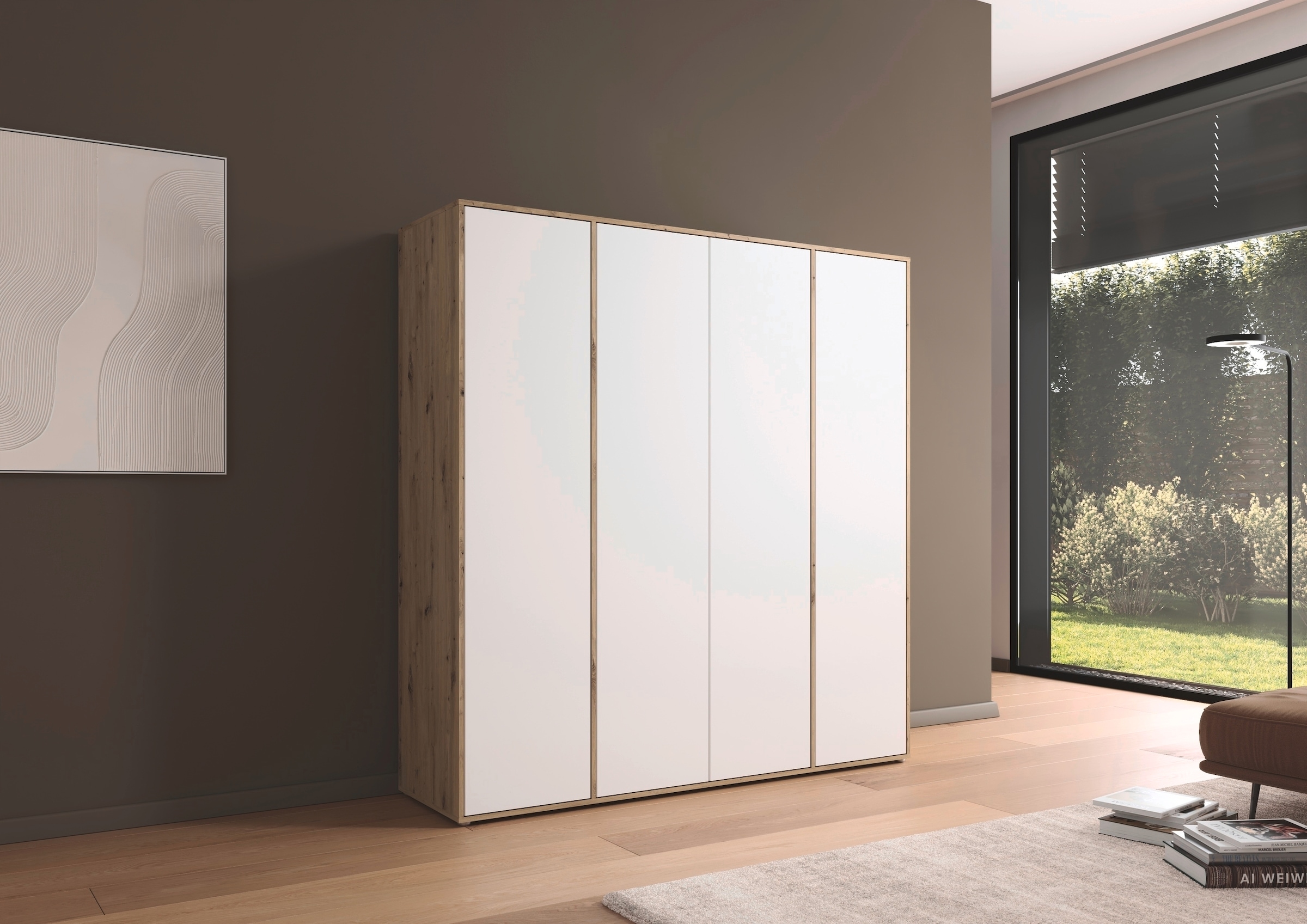 rauch Drehtürenschrank »Kleiderschrank Schrank Garderobe Wäscheschrank NABILA viel Stauraum«, (in 3 verschiedenen Ausstattungen BASIC/CLASSIC/PREMIUM), in 2 Breiten mit Push-to-Open Funktion TOPSELLER MADE IN GERMANY