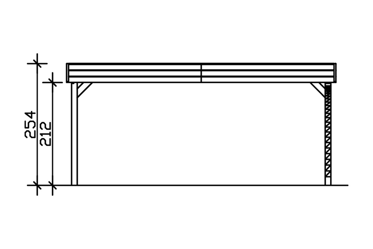Skanholz Doppelcarport »Friesland Set 7«, Fichtenholz, 514 cm, dunkelgrau