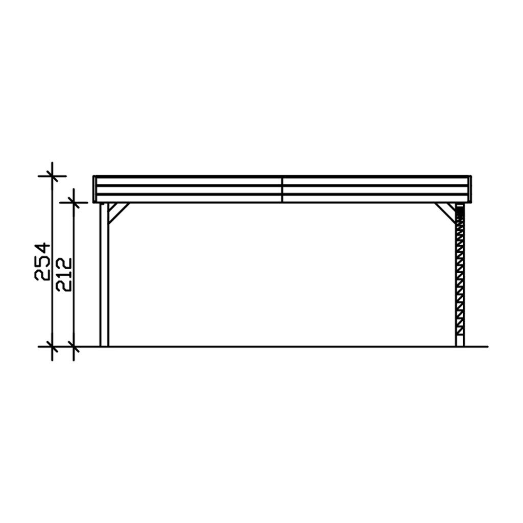 Skanholz Doppelcarport »Friesland Set 7«, Fichtenholz, 514 cm, dunkelgrau