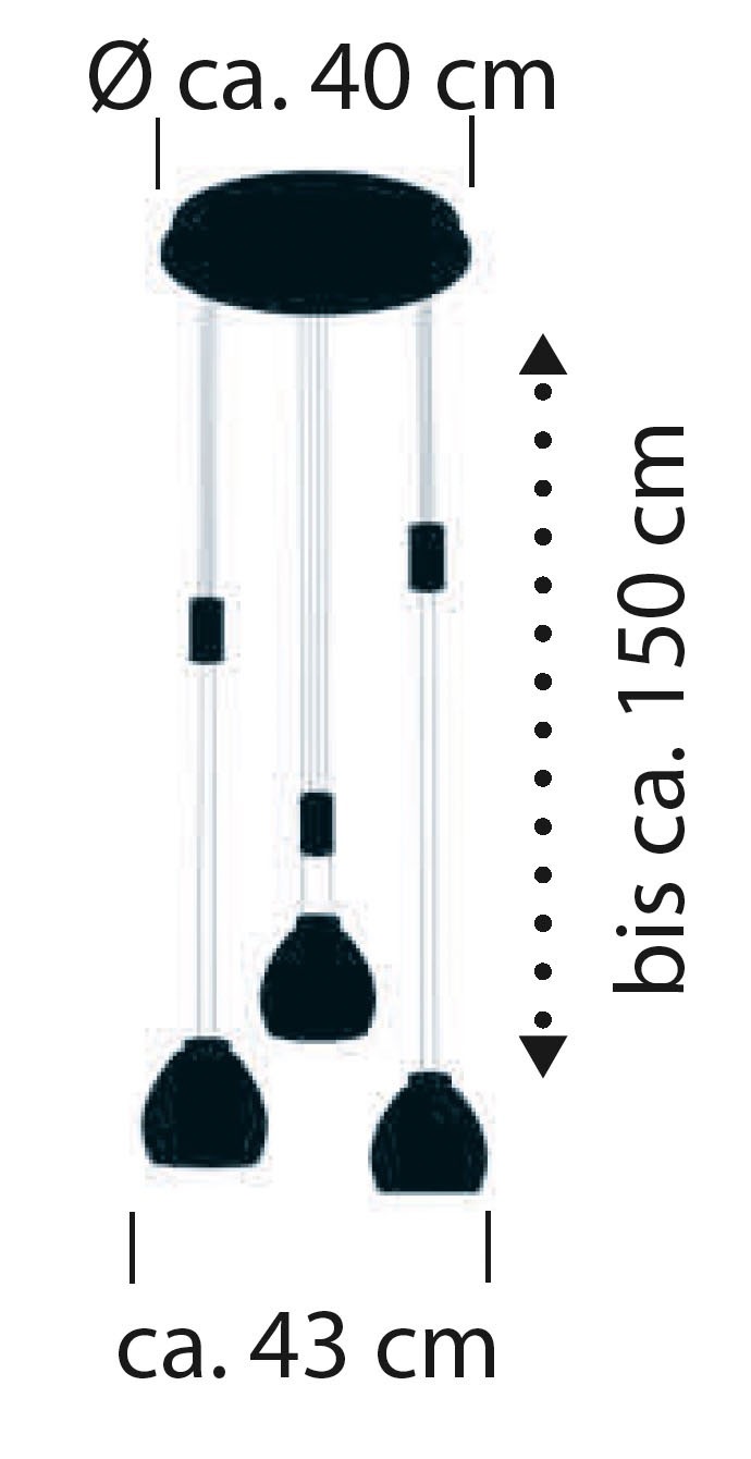 HELL höllisch gutes Licht LED Pendelleuchte »SAM« LED-Modul 1 Stk. Warmweiß B-Link Fernbedienung,  Höhenverstellbar