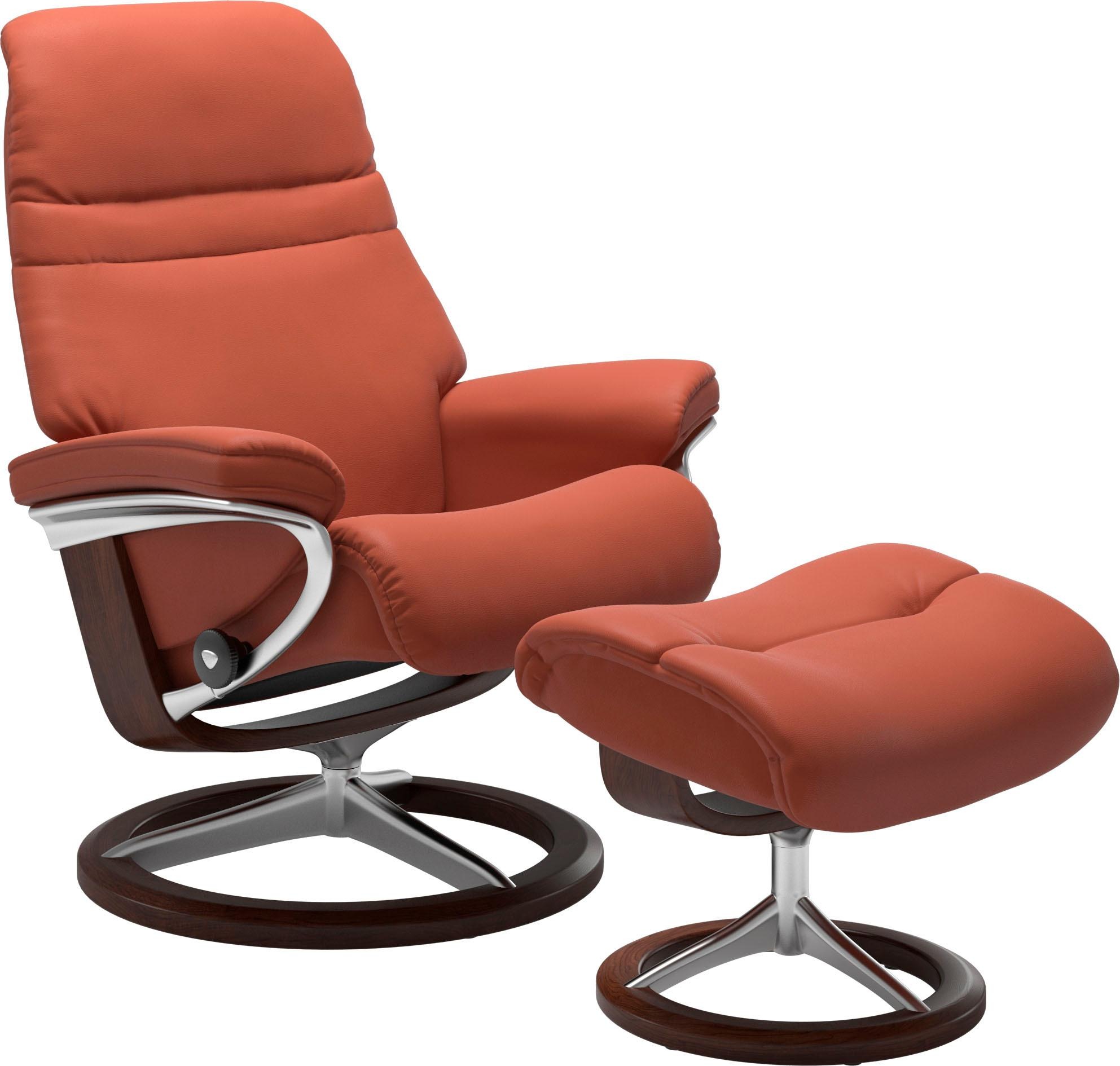 Stressless® Relaxsessel »Sunrise«, (Set, Relaxsessel mit Hocker), mit Signature Base, Größe S, Gestell Braun