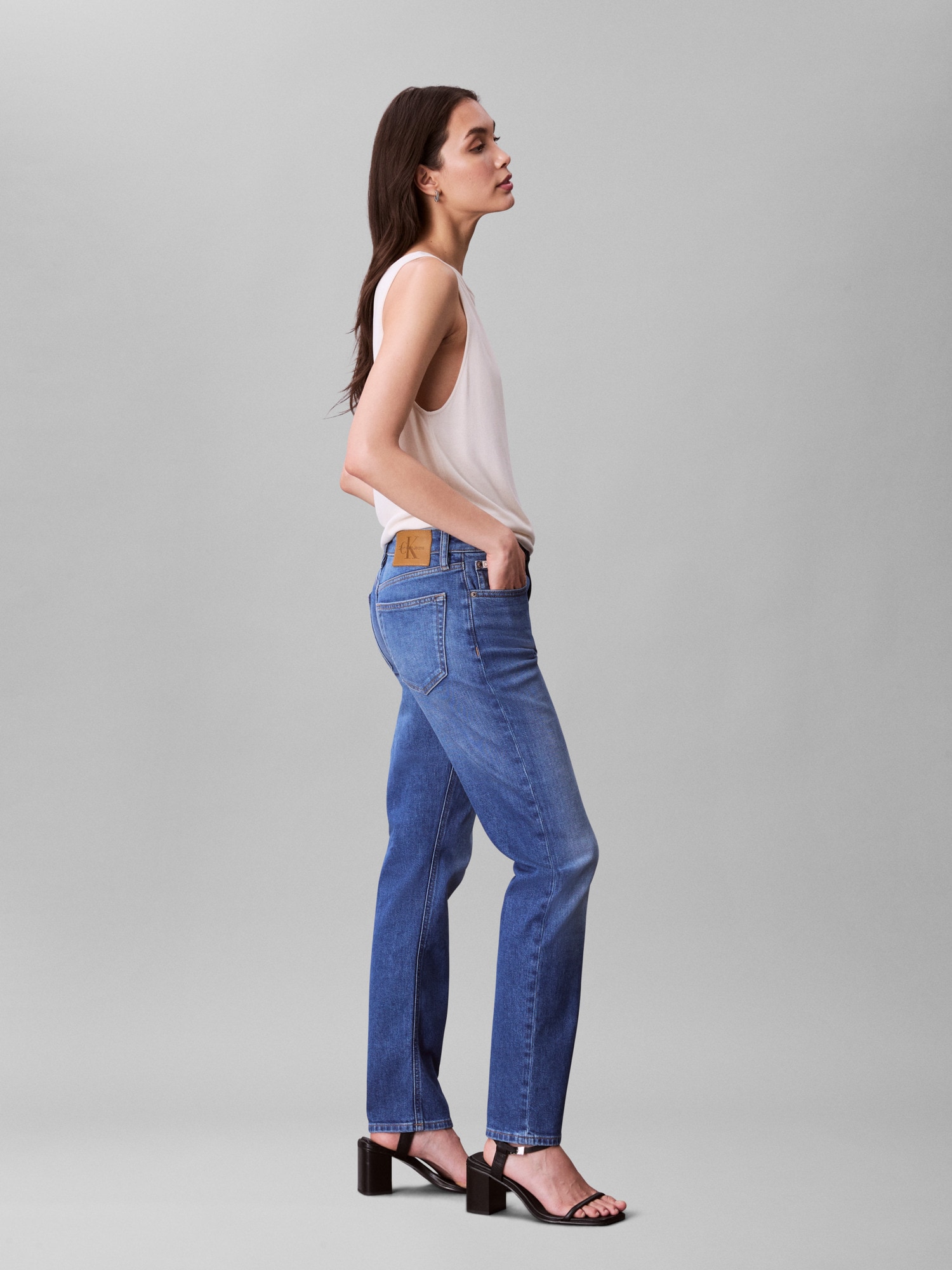 Calvin Klein Jeans Skinny-fit-Jeans »MID RISE SLIM«, Mit Gürtelschlaufen