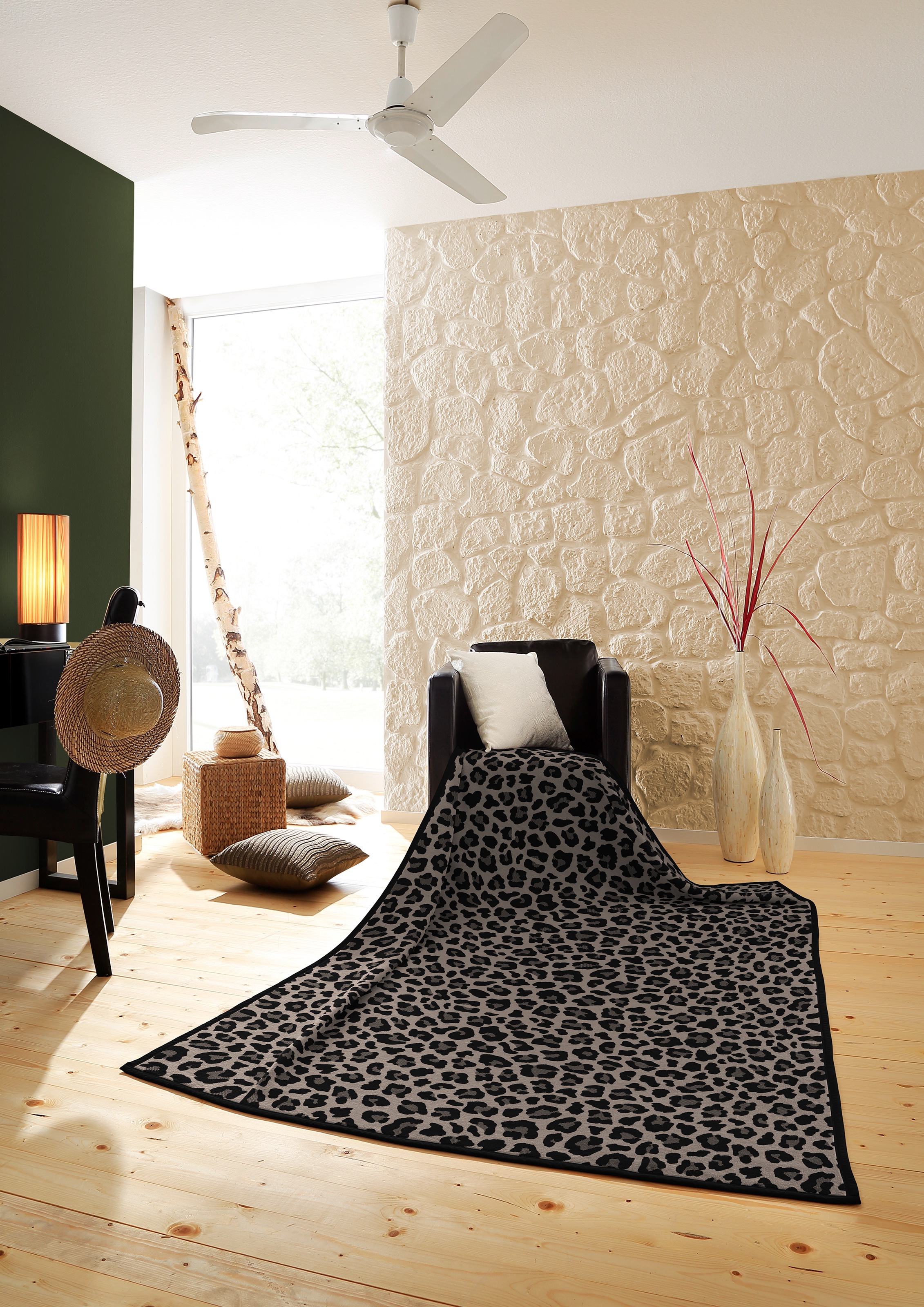 Biederlack Wohndecke "Leo" mit Veloursband, 70% Baumwolle/30% Polyacryl günstig online kaufen